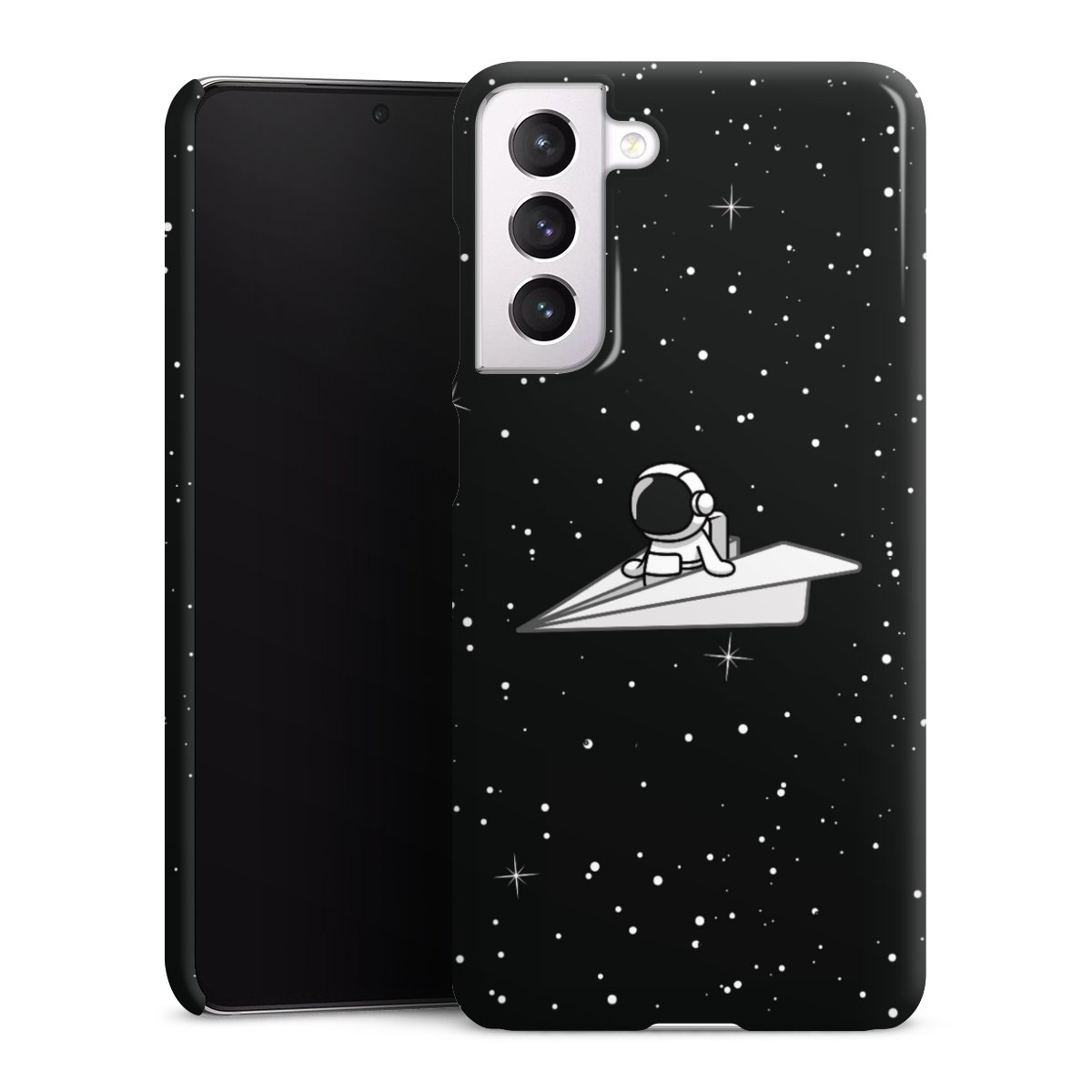 Galaxy S21 FE 5G Handy Premium Case Smartphone Handyhülle Schutzhülle glänzend Astronaut Comic Paper Premium Case