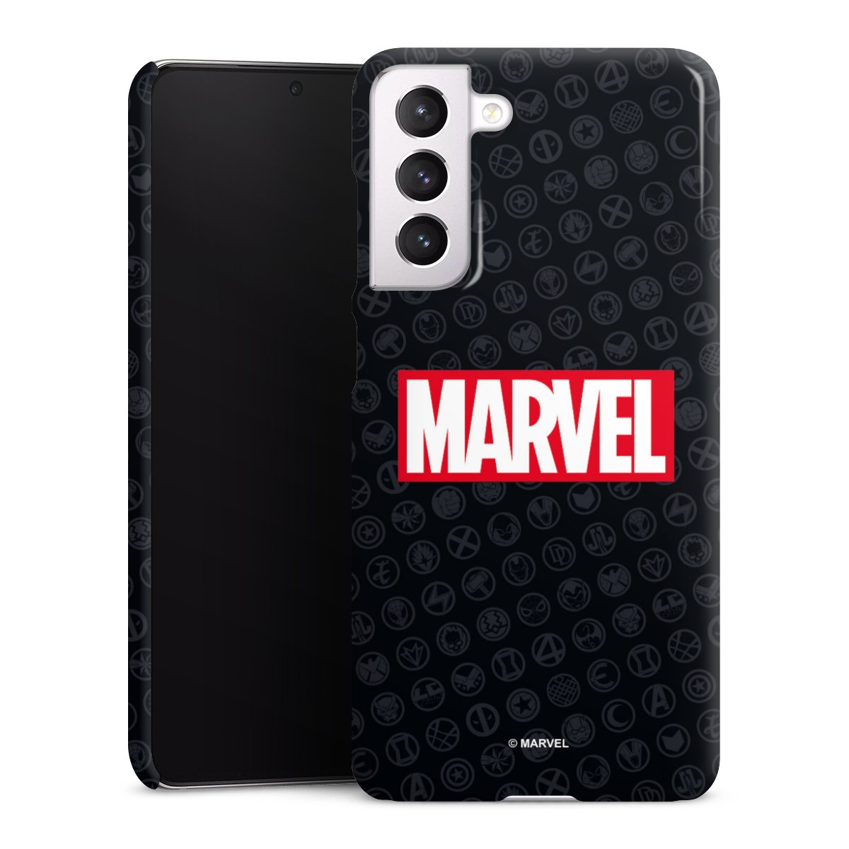 Galaxy S21 FE 5G Handy Premium Case Smartphone Handyhülle Schutzhülle glänzend Comic Marvel Logo Premium Case