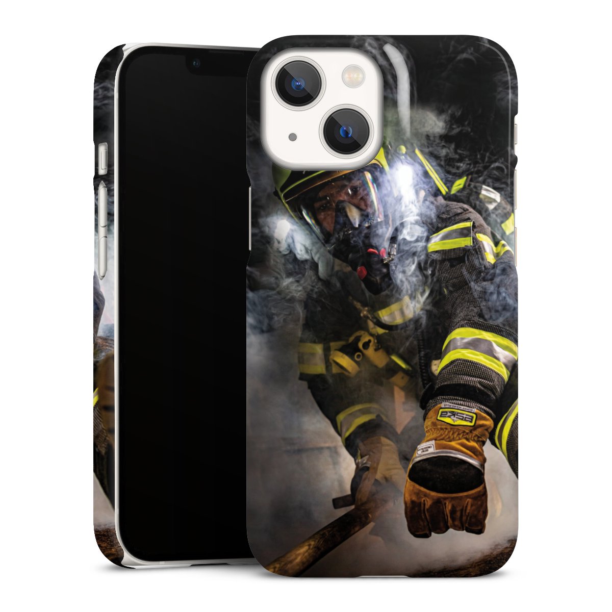 iPhone 13 Mini Handy Premium Case Smartphone Handyhülle Schutzhülle glänzend Fire Fighter Fire Fire Fighters Premium Case