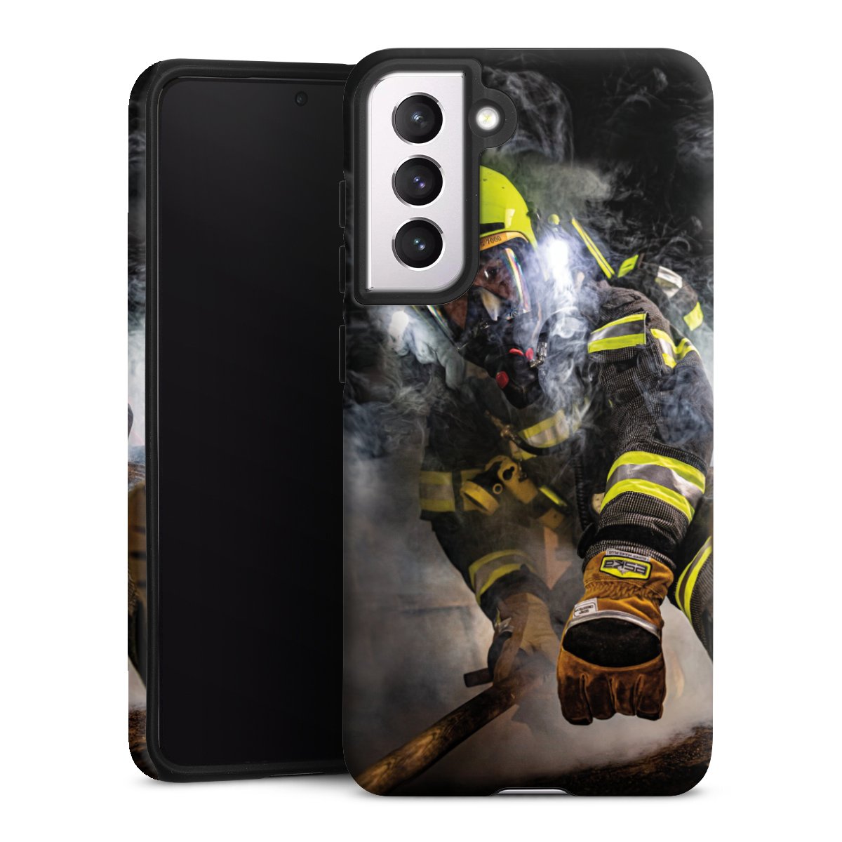 Galaxy S21 FE 5G Handy Panzer Handyhülle robuste Outdoor Hülle Schutzhülle matt Fire Fire Fighter Fire Fighters Tough Case