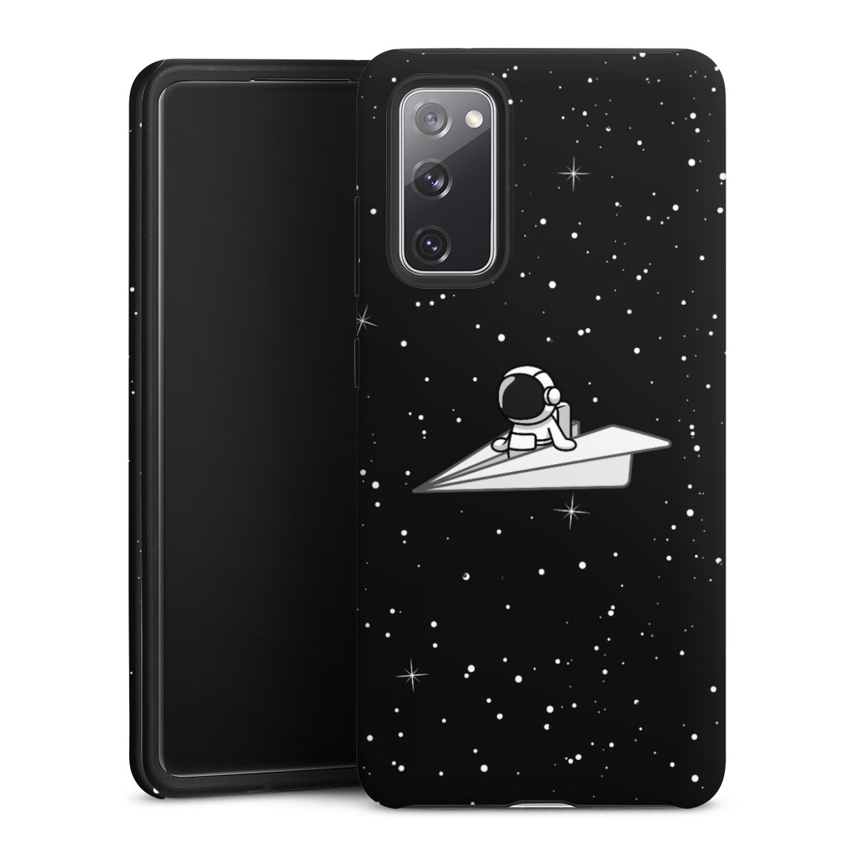 Galaxy S20 FE Handy Panzer Handyhülle robuste Outdoor Hülle Schutzhülle matt Astronaut Comic Paper Tough Case