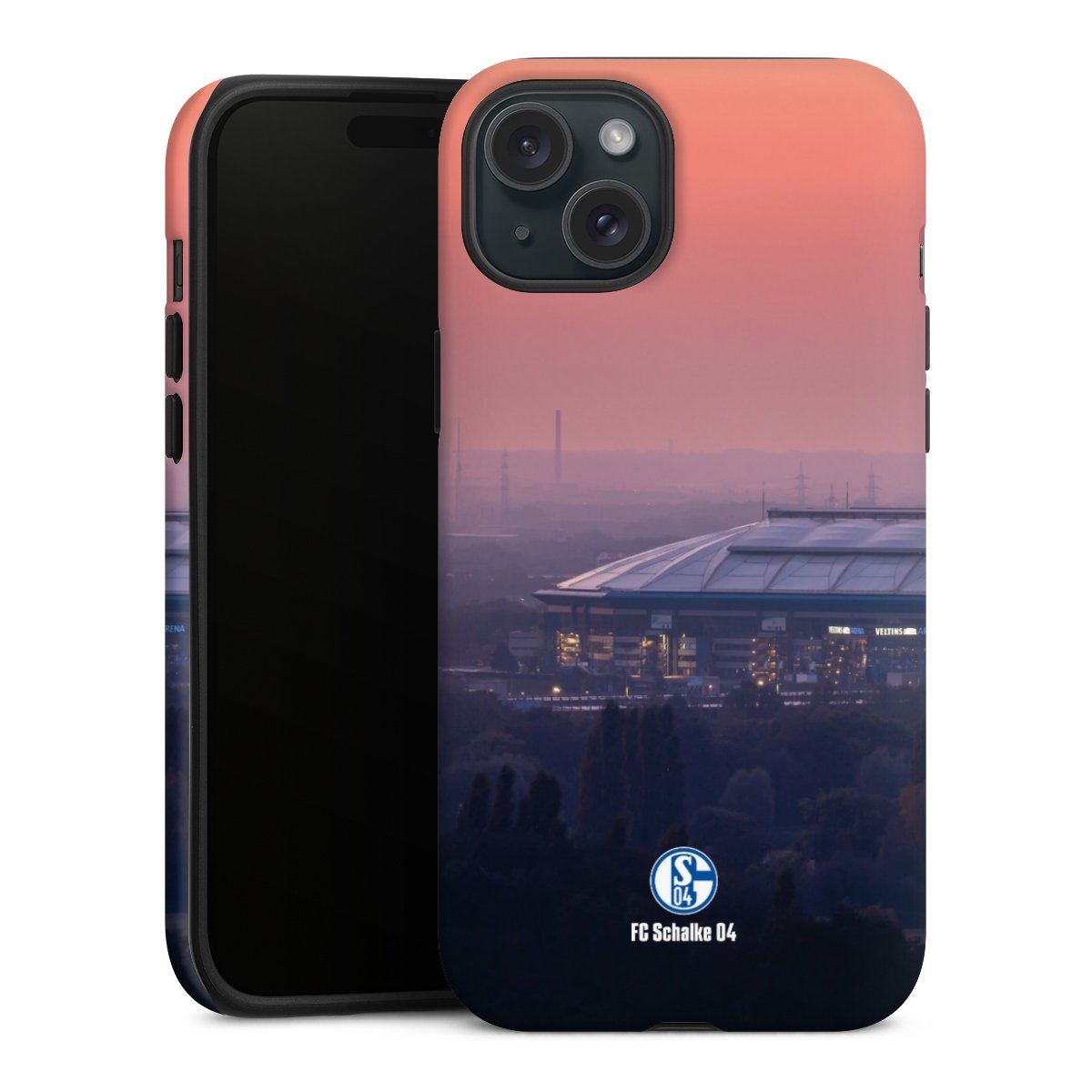 iPhone 15 Plus Handy Panzer Handyhülle robuste Outdoor Hülle Schutzhülle matt Fc Schalke 04 Stadium Schalke 04 Tough Case