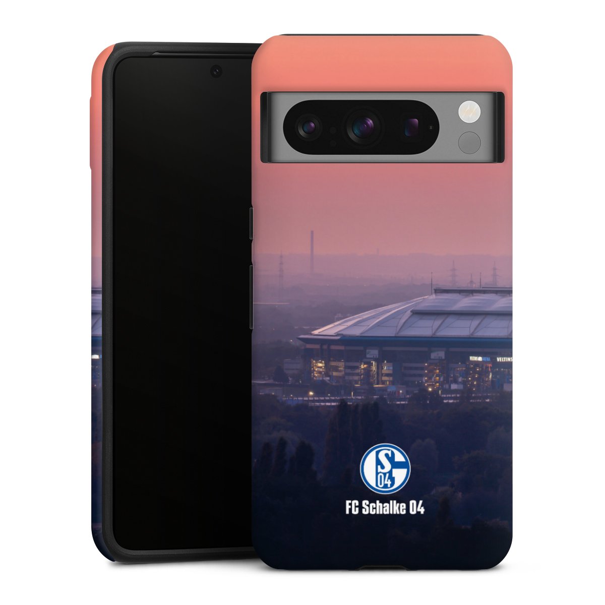 Google Pixel 8 Pro Handy Panzer Handyhülle robuste Outdoor Hülle Schutzhülle matt Stadium Schalke 04 Fc Schalke 04 Tough Case