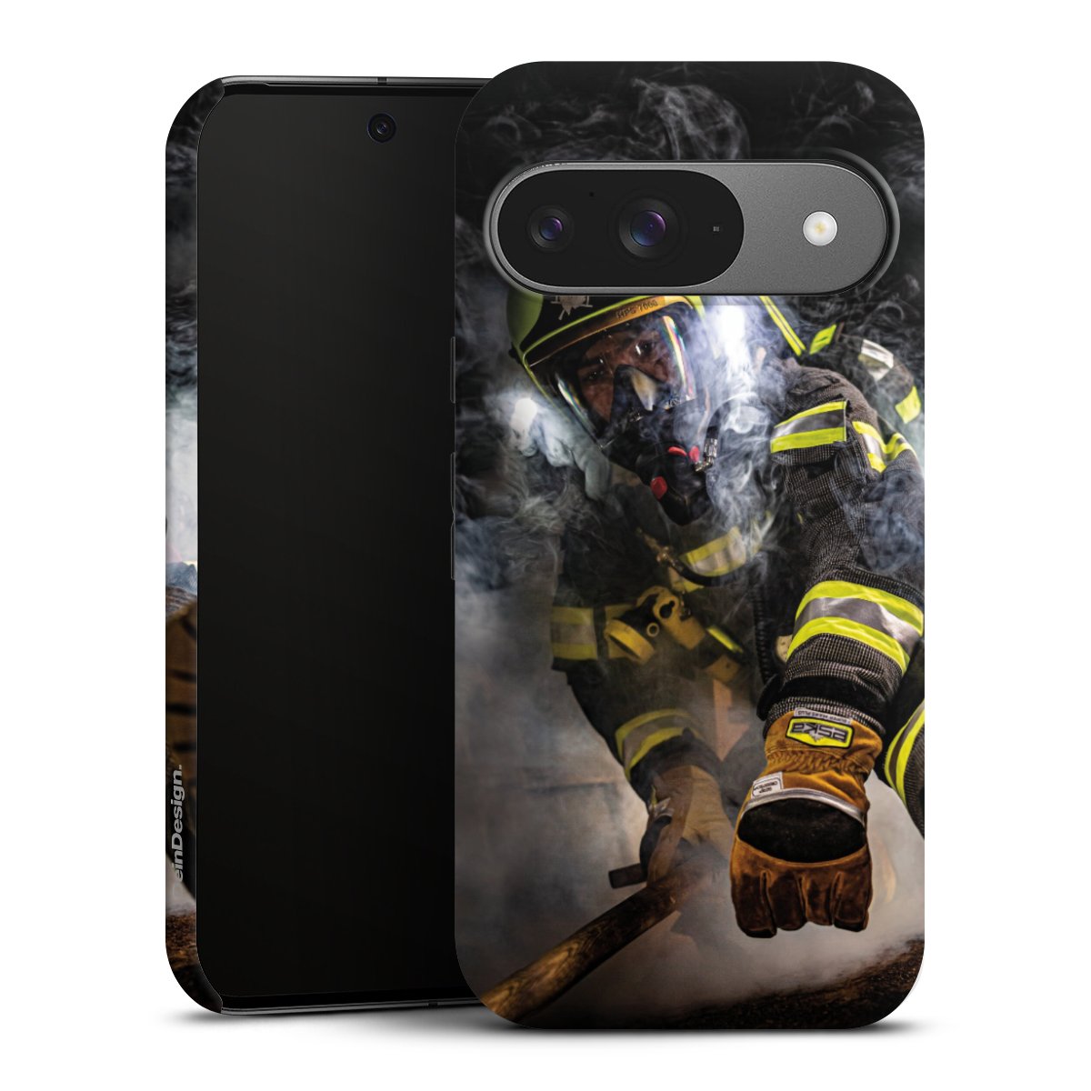 Google Pixel 9 Handy Panzer Handyhülle robuste Outdoor Hülle Schutzhülle matt Fire Fighter Fire Fire Fighters Tough Case
