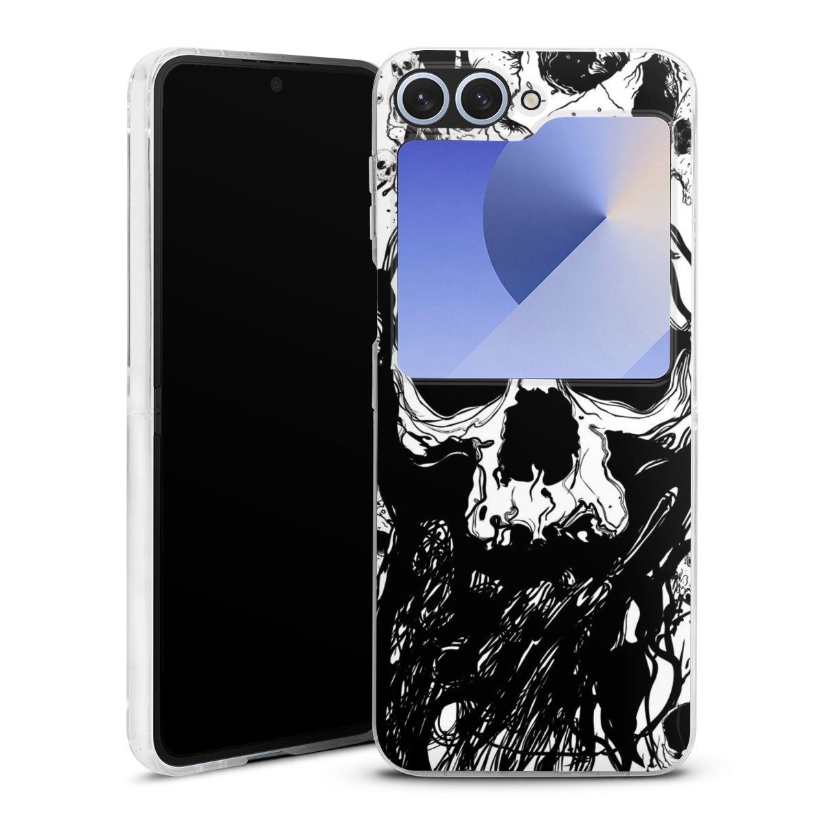 Galaxy Z Flip 6 Handy Hard Case Schutzhülle transparent Smartphone Handy Hülle Totenkopf Halloween Skulls Hard Case