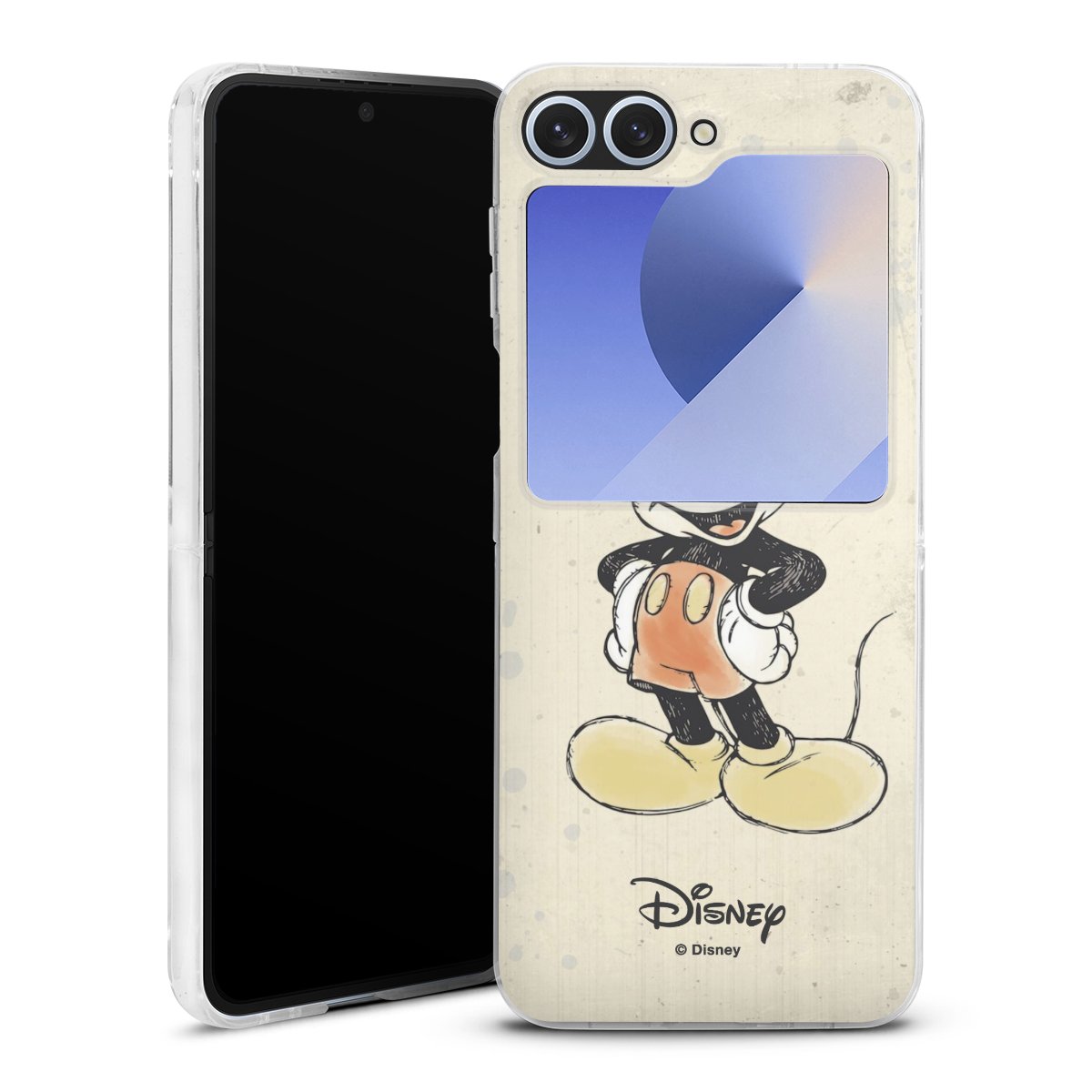 Galaxy Z Flip 6 Handy Hard Case Schutzhülle transparent Smartphone Handy Hülle Mickey & Minnie Mouse Official Licensed Product Water Colour Hard Case