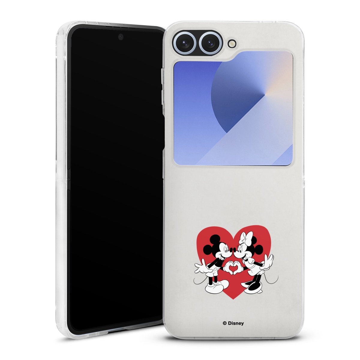 Galaxy Z Flip 6 Handy Hard Case Schutzhülle transparent Smartphone Handy Hülle Heart Mickey & Minnie Mouse Disney Hard Case