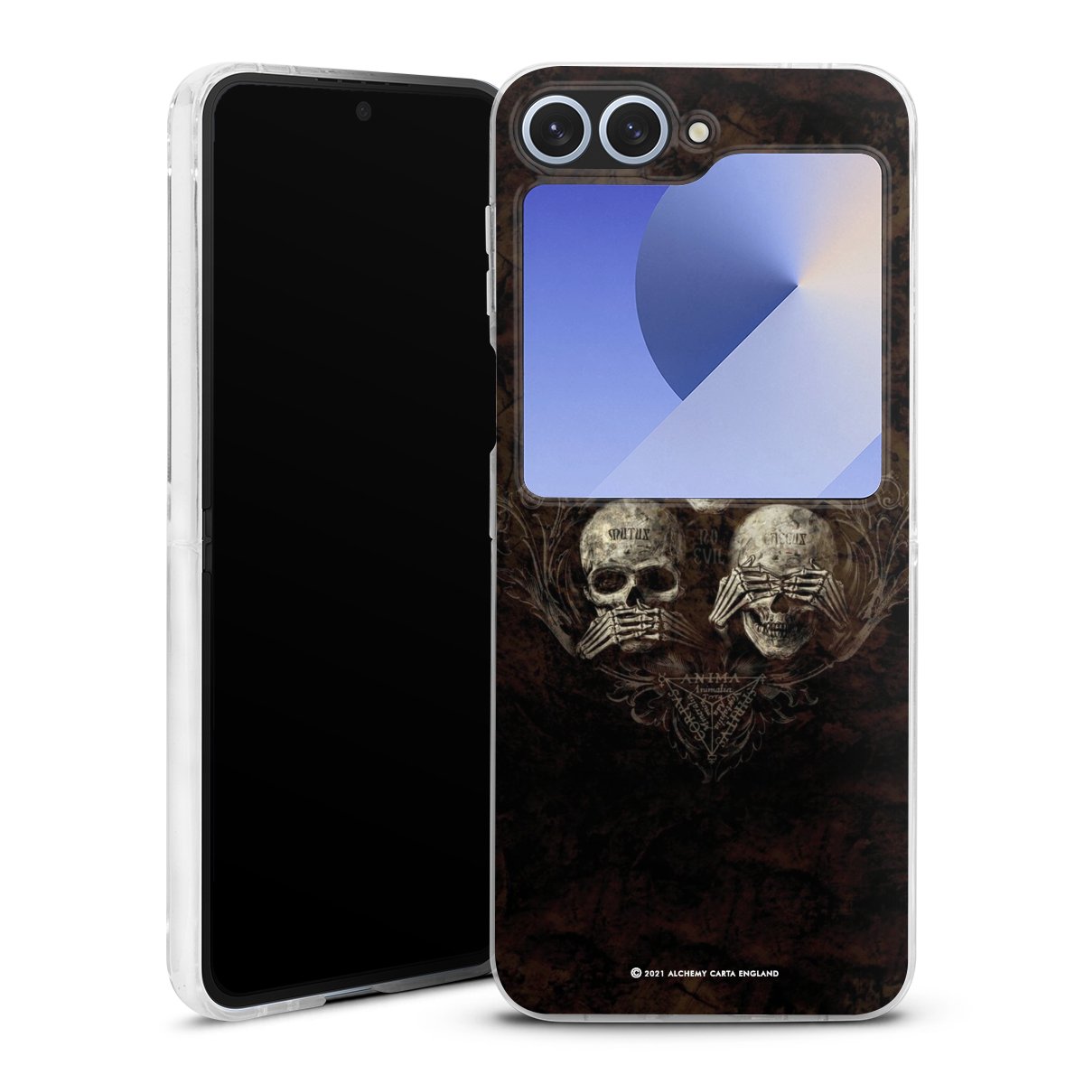 Galaxy Z Flip 6 Handy Hard Case Schutzhülle transparent Smartphone Handy Hülle Art Gothic Skulls Hard Case