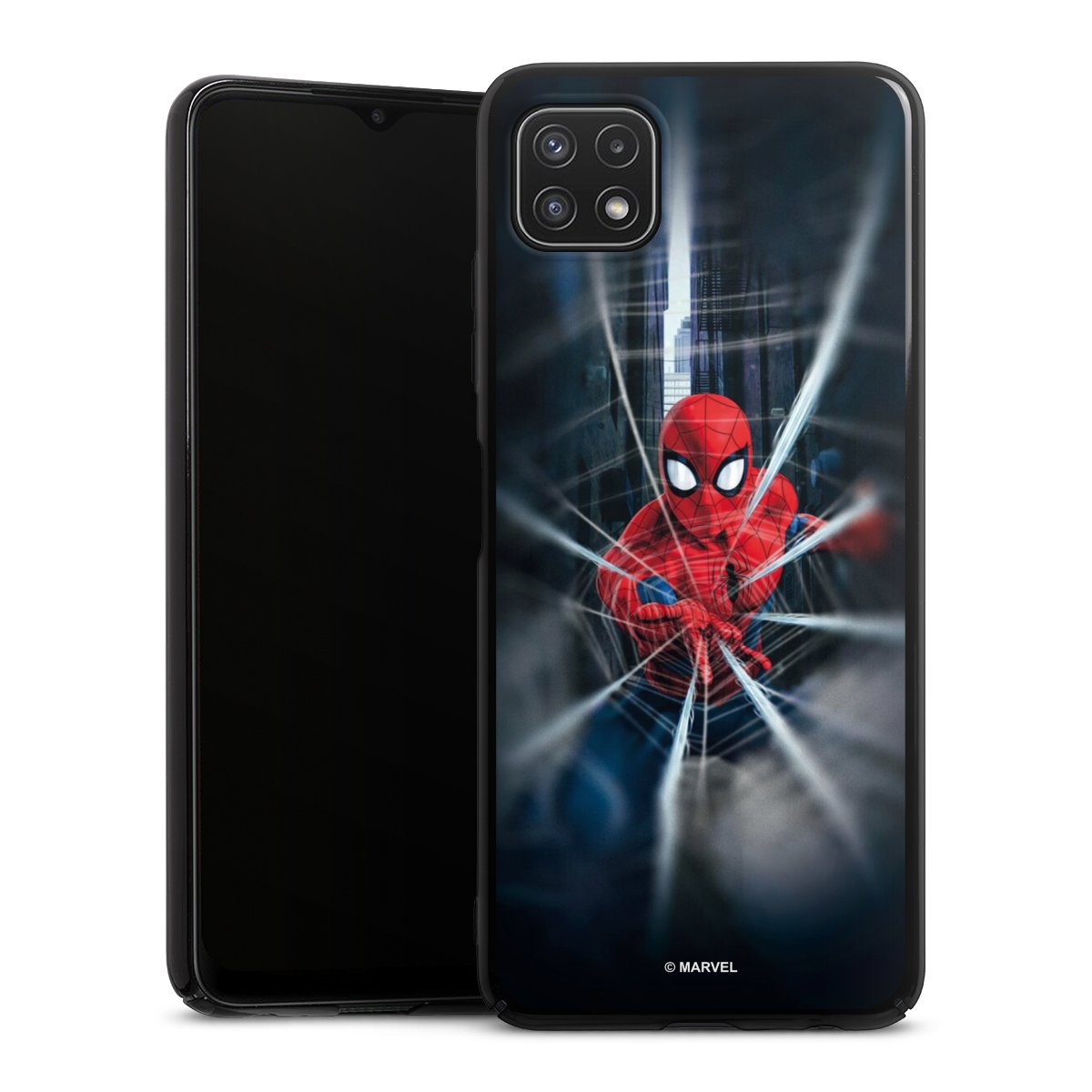 Galaxy A22 5G Handy Hard Case Schutzhülle schwarz Smartphone Backcover Marvel Spiderman Kinofilm Hard Case