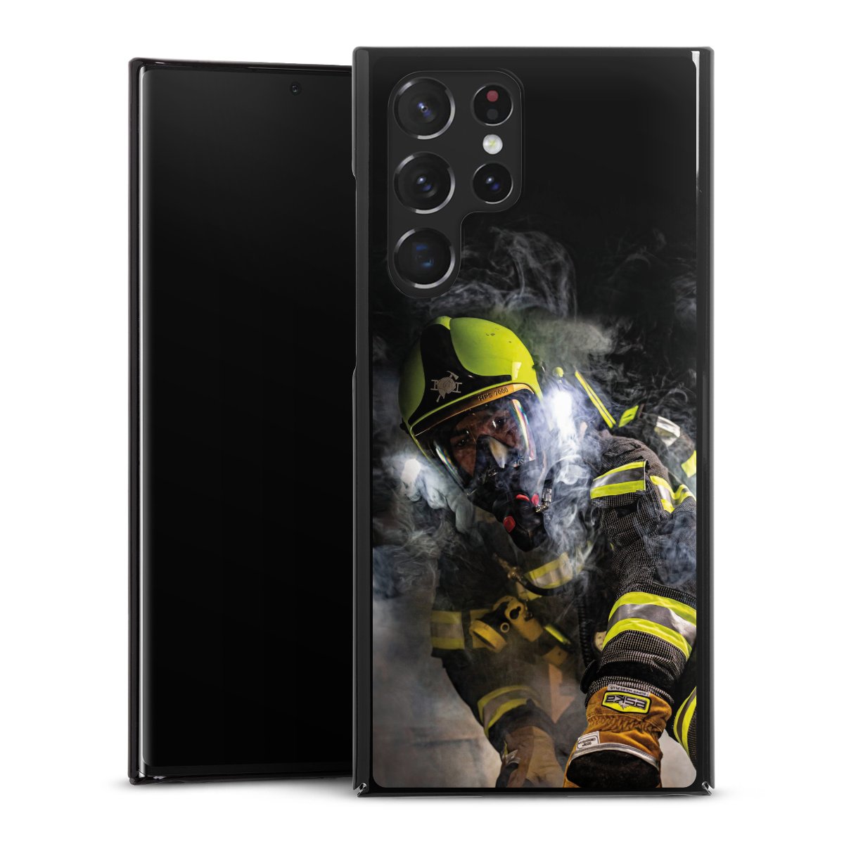 Galaxy S22 Ultra Handy Hard Case Schutzhülle schwarz Smartphone Backcover Fire Fighter Fire Fire Fighters Hard Case