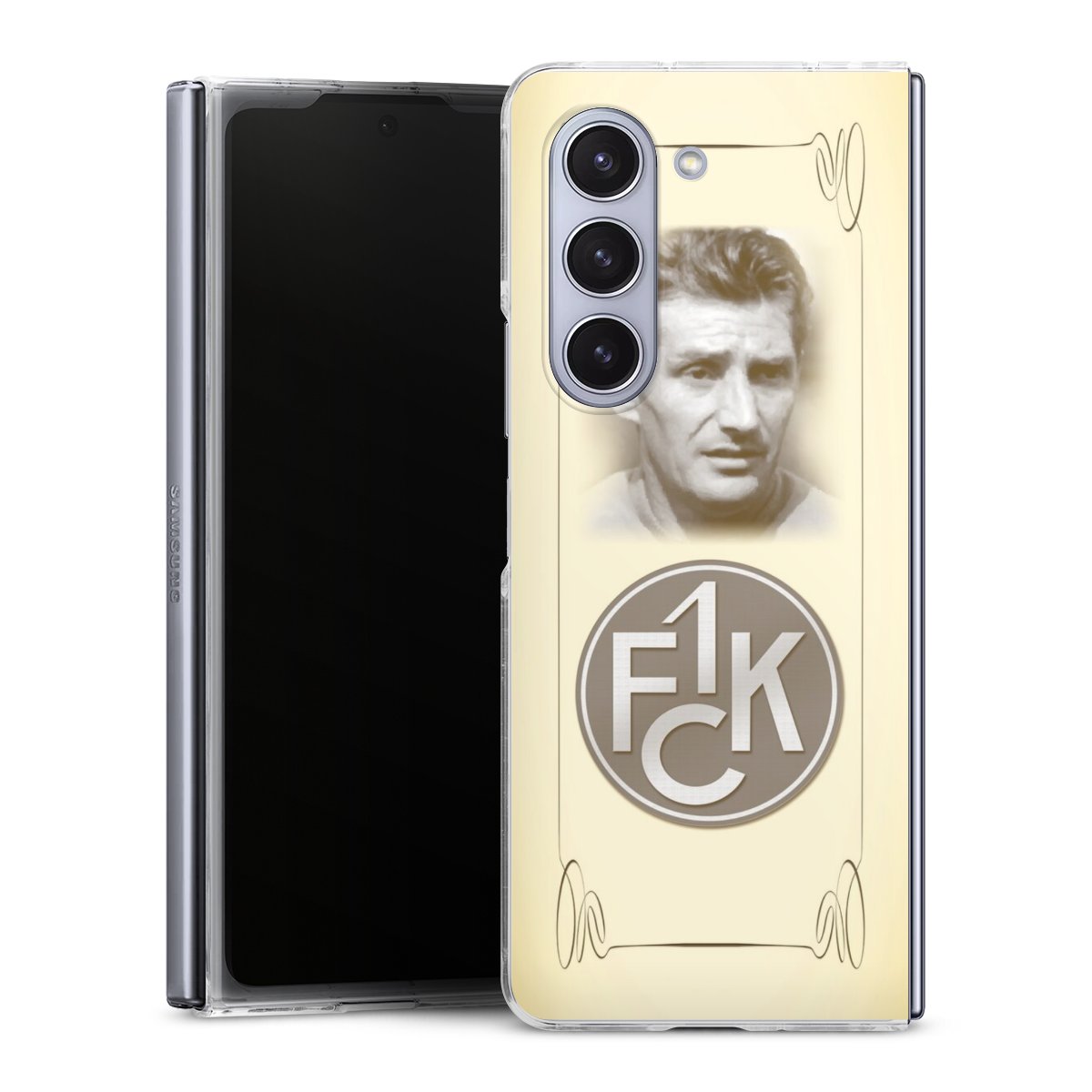 Galaxy Z Fold 5 Handy Hard Case Schutzhülle transparent Smartphone Handy Hülle Fritz Walter Logo 1. Fc Kaiserslautern Hard Case