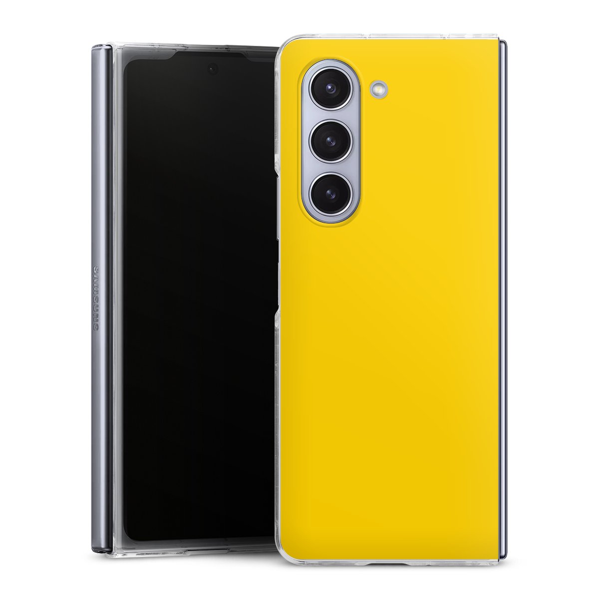 Galaxy Z Fold 5 Handy Hard Case Schutzhülle transparent Smartphone Handy Hülle Yellow Colour Unicoloured Hard Case