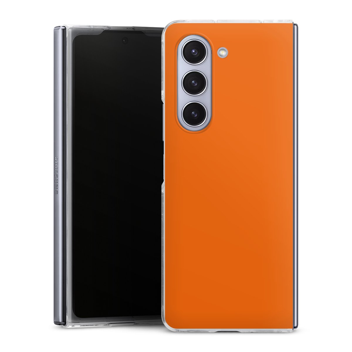 Galaxy Z Fold 5 Handy Hard Case Schutzhülle transparent Smartphone Handy Hülle Unicoloured Orange Colour Hard Case