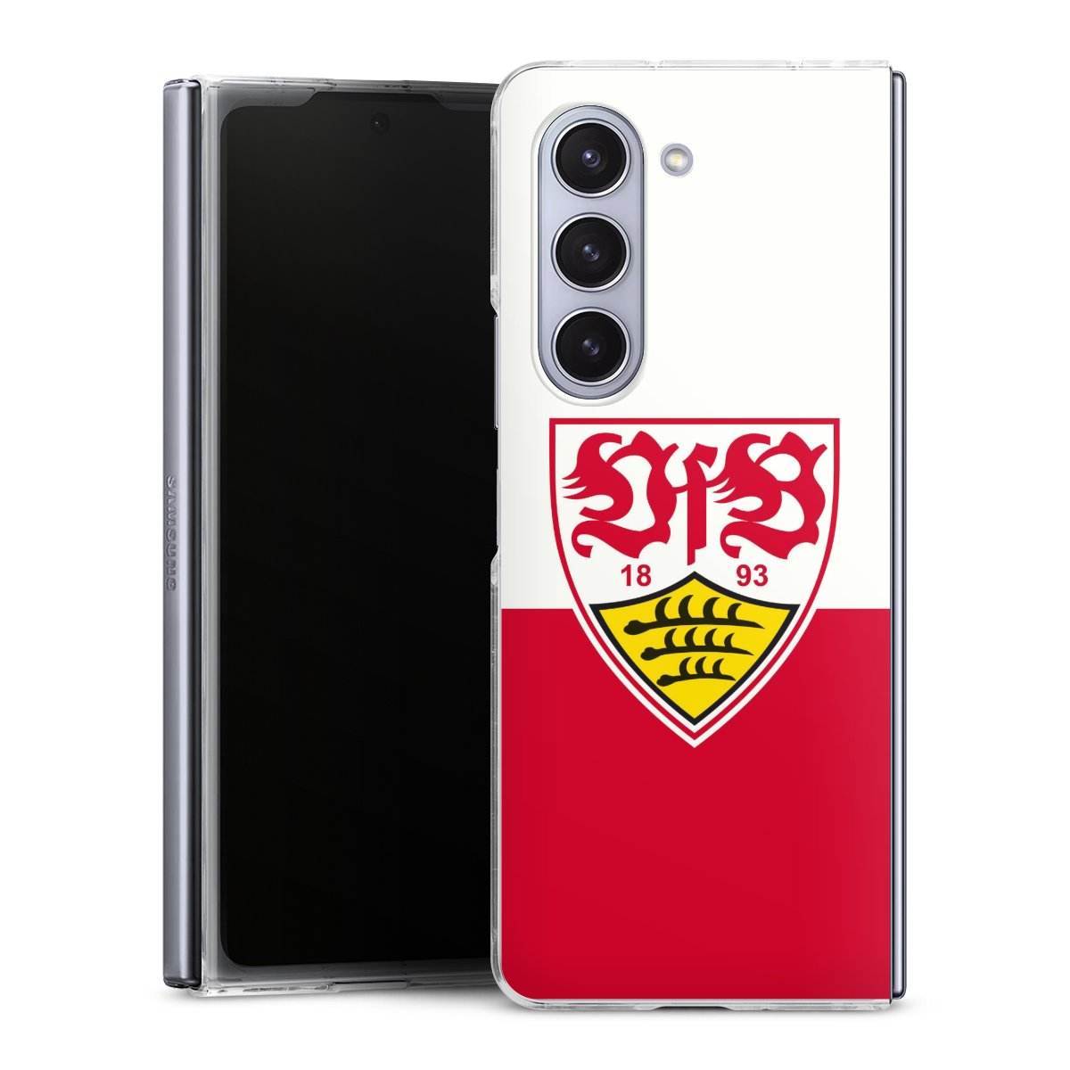 Galaxy Z Fold 5 Handy Hard Case Schutzhülle transparent Smartphone Handy Hülle Official Licensed Product Vfb Stuttgart Logo Hard Case