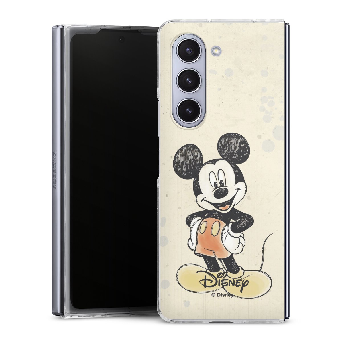 Galaxy Z Fold 5 Handy Hard Case Schutzhülle transparent Smartphone Handy Hülle Mickey & Minnie Mouse Official Licensed Product Water Colour Hard Case