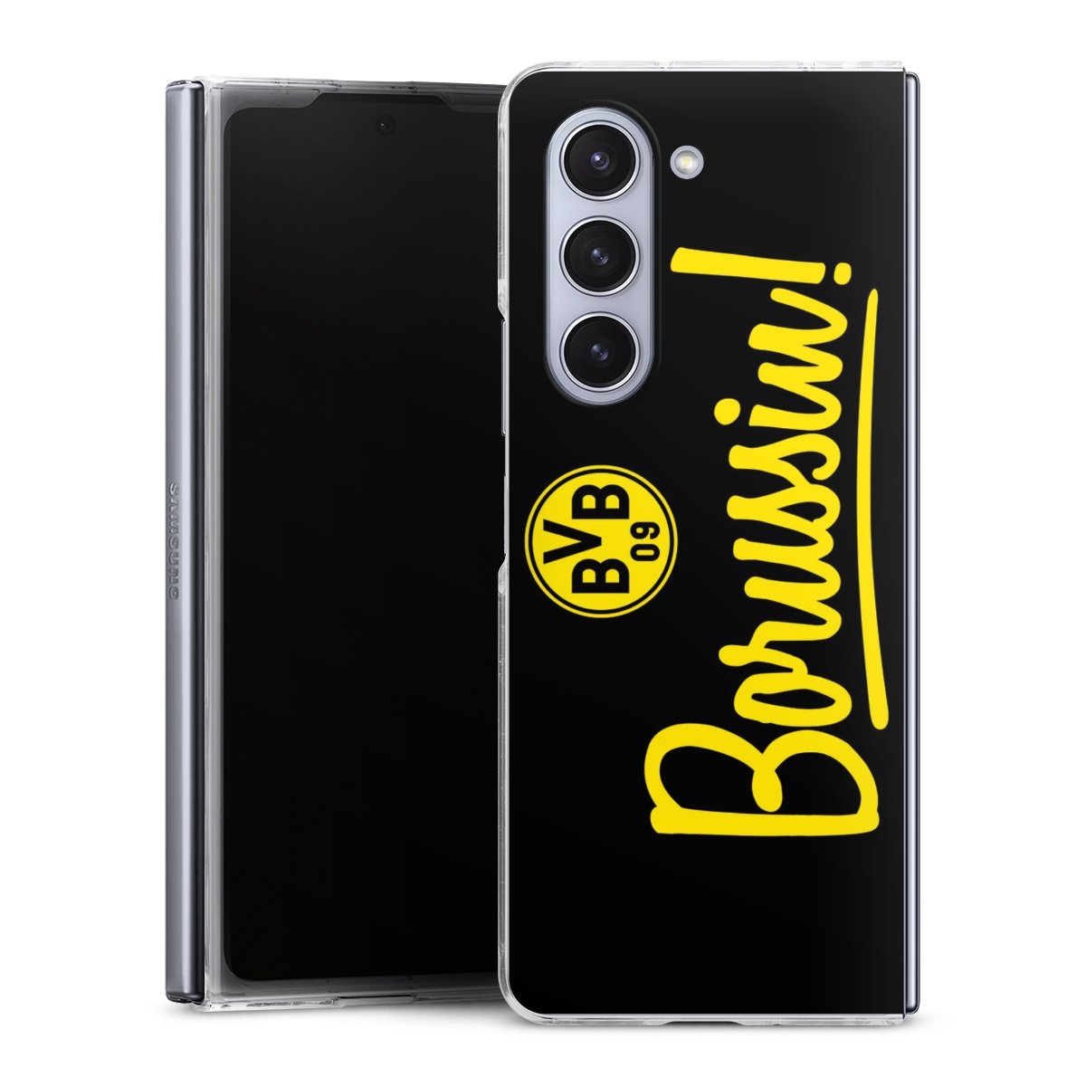 Galaxy Z Fold 5 Handy Hard Case Schutzhülle transparent Smartphone Handy Hülle Bvb Soccer Borussia Dortmund Hard Case