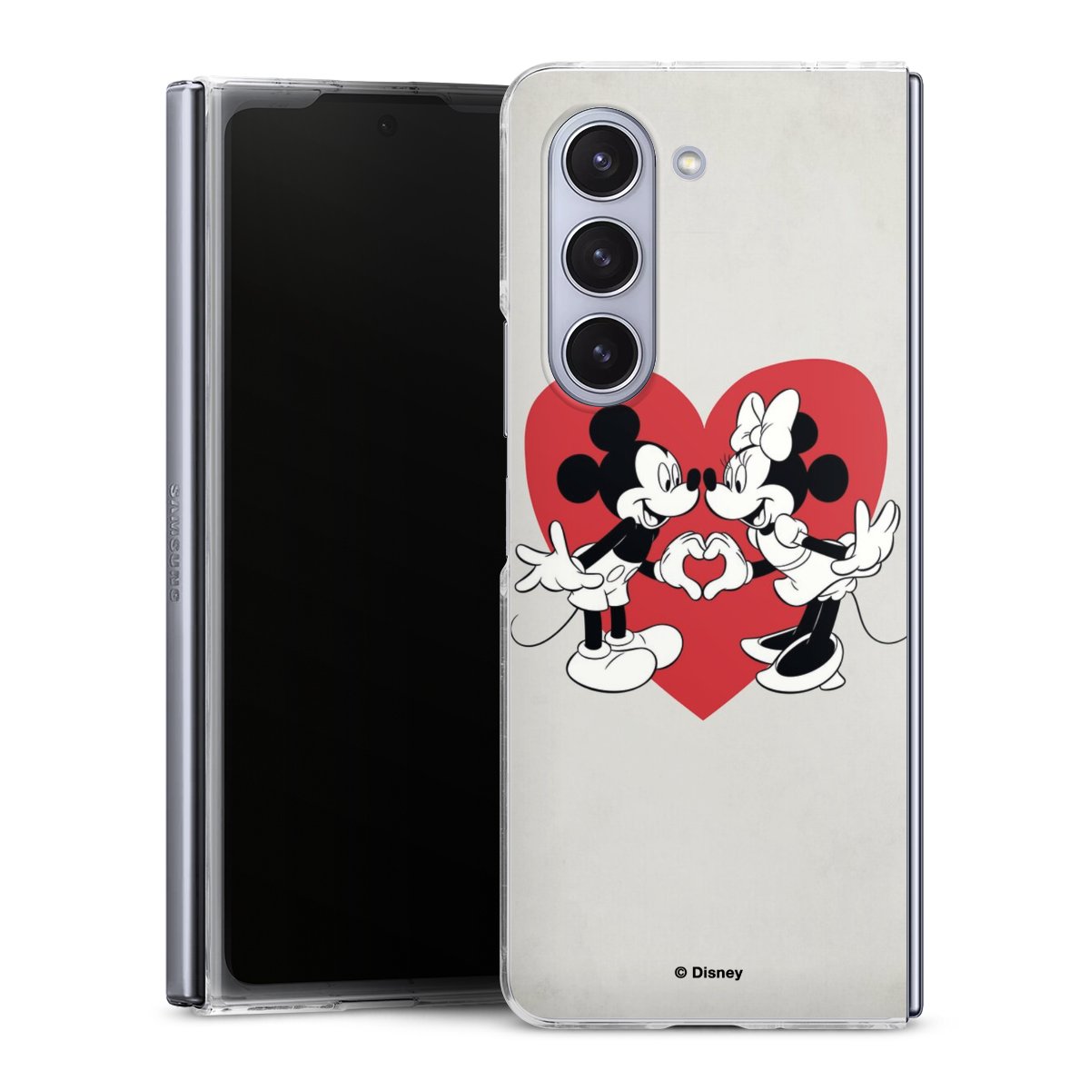 Galaxy Z Fold 5 Handy Hard Case Schutzhülle transparent Smartphone Handy Hülle Heart Mickey & Minnie Mouse Disney Hard Case