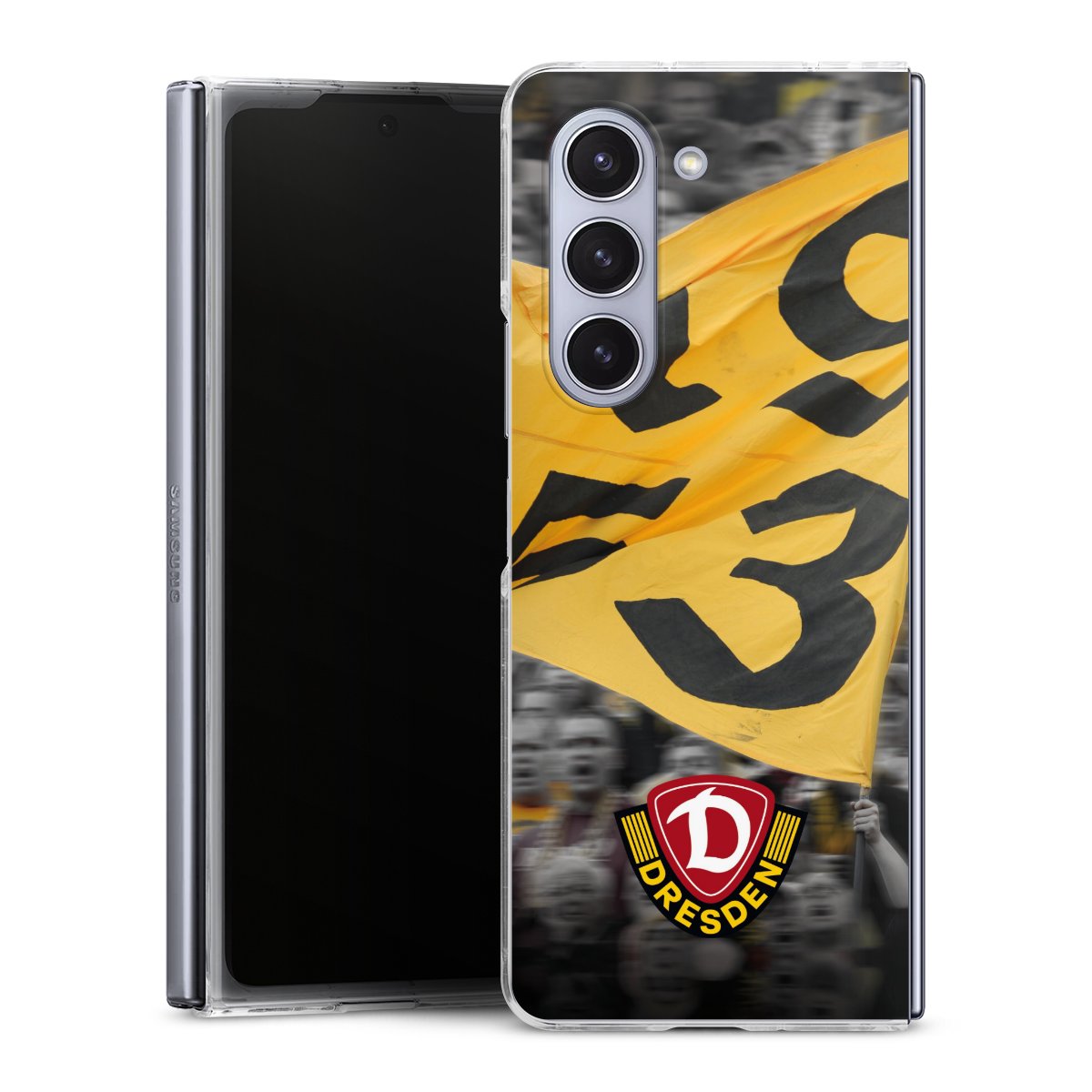 Galaxy Z Fold 5 Handy Hard Case Schutzhülle transparent Smartphone Handy Hülle Sg Dynamo Dresden Flag Sgd Hard Case