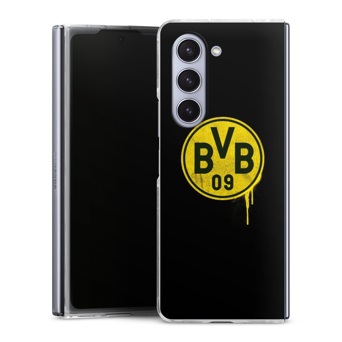 Galaxy Z Fold 5 Handy Hard Case Schutzhülle transparent Smartphone Handy Hülle Bvb Official Licensed Product Borussia Dortmund Hard Case