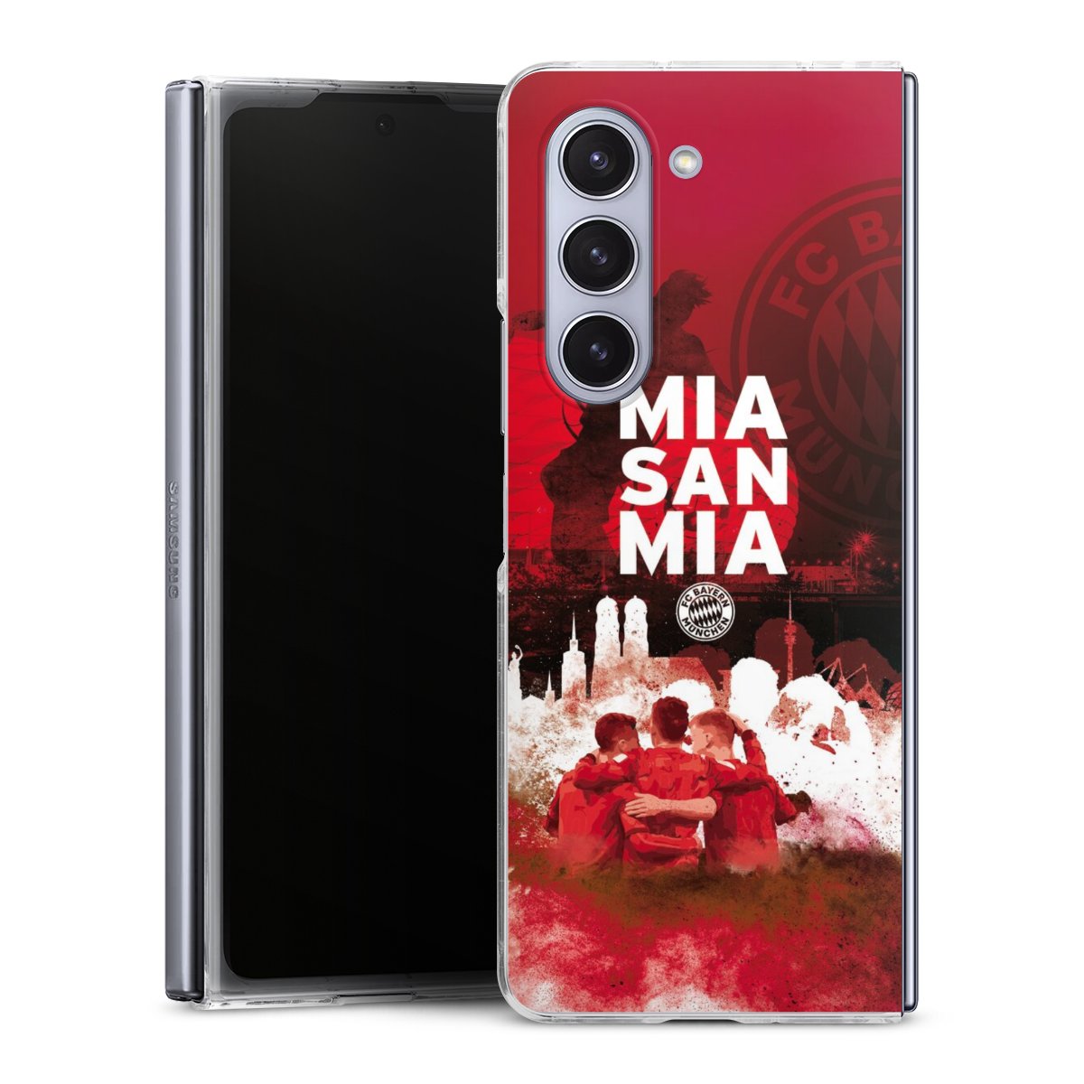 Galaxy Z Fold 5 Handy Hard Case Schutzhülle transparent Smartphone Handy Hülle Fcb Mia San Mia Fc Bayern München Hard Case