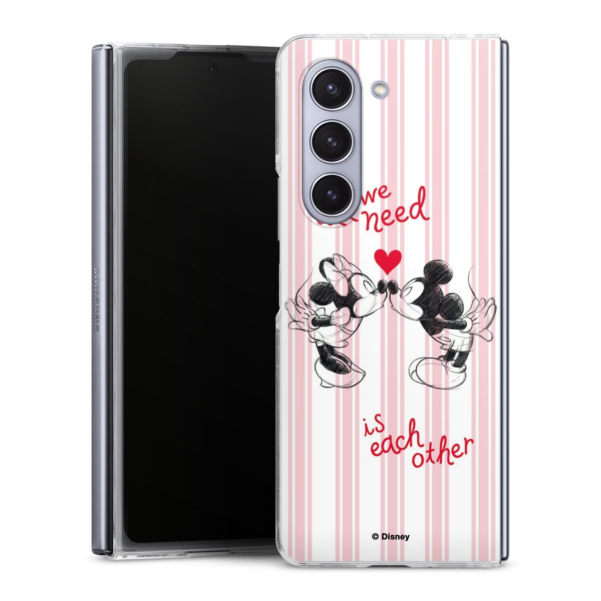 Galaxy Z Fold 5 Handy Hard Case Schutzhülle transparent Smartphone Handy Hülle Disney Mickey & Minnie Mouse Love Hard Case
