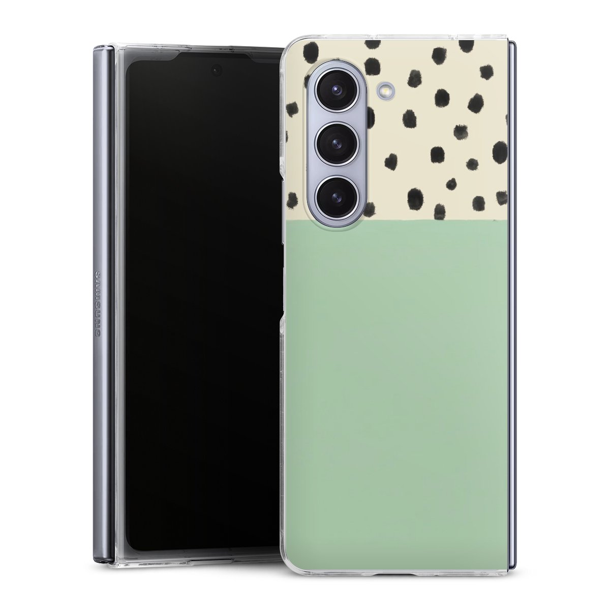 Galaxy Z Fold 5 Handy Hard Case Schutzhülle transparent Smartphone Handy Hülle Polka Dots Boho Abstract Hard Case