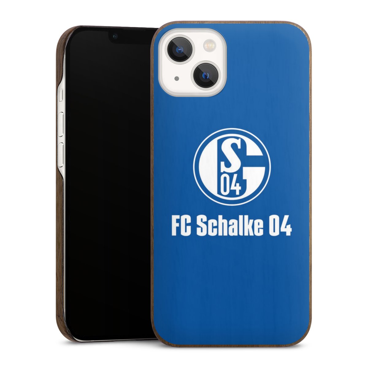 iPhone 13 Handy Holz Hülle Holz Schutzhülle Echtholz Handyhülle Logo Official Licensed Product Fc Schalke 04 Holz Slim Case