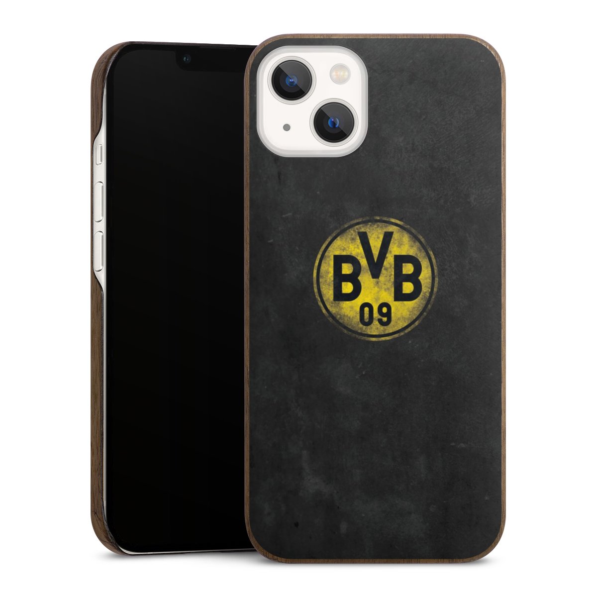 iPhone 13 Handy Holz Hülle Holz Schutzhülle Echtholz Handyhülle Borussia Dortmund Bvb Merchandise Holz Slim Case
