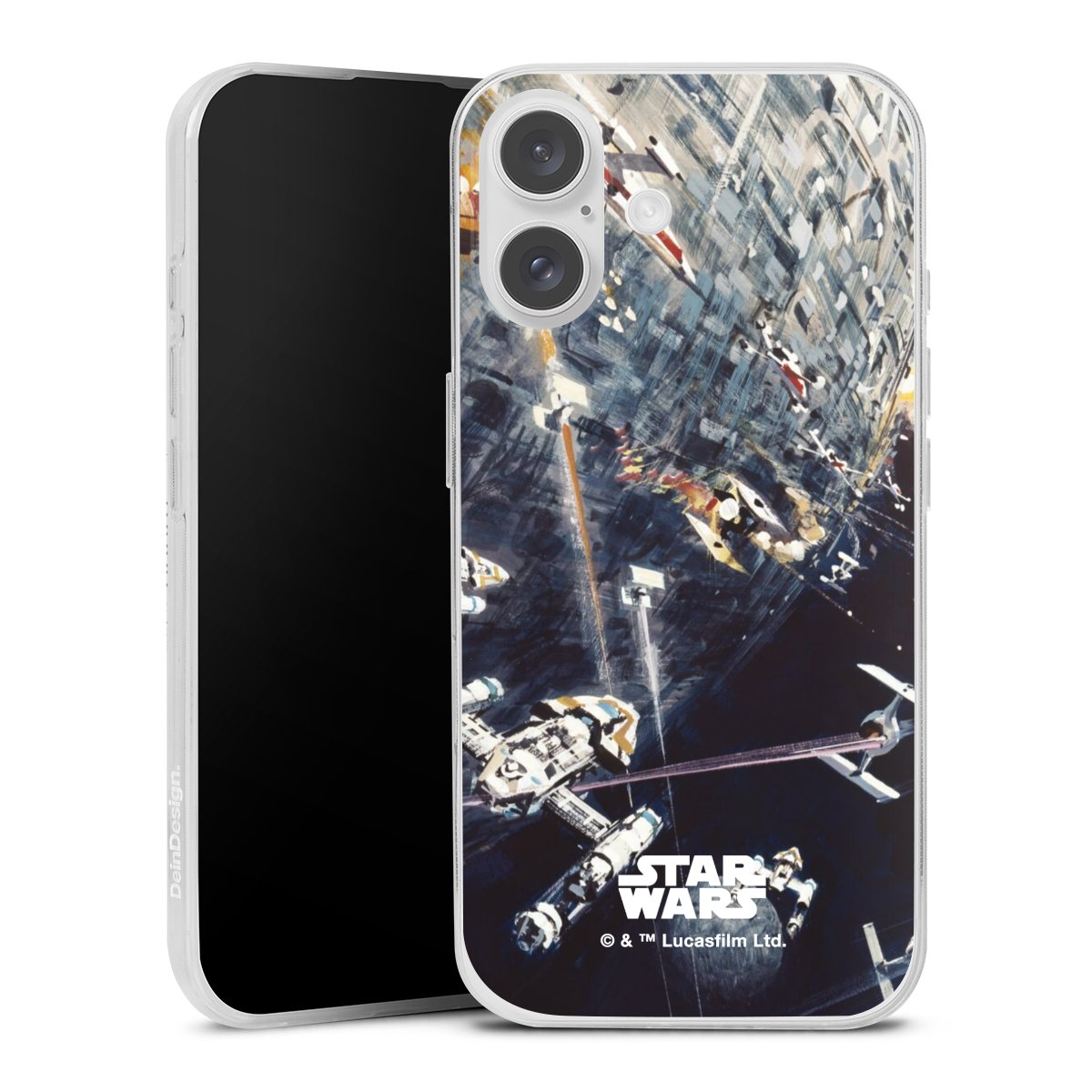 iPhone 16 Handy Slim Case Silikon Handyhülle transparent Hülle extra dünn Movie Star Wars Death Star Silikon Slim Case