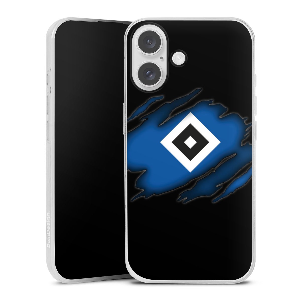 iPhone 16 Handy Slim Case extra dünn Silikon Handyhülle transparent Hülle Official Licensed Product Hsv Hamburger Sv Silikon Slim Case