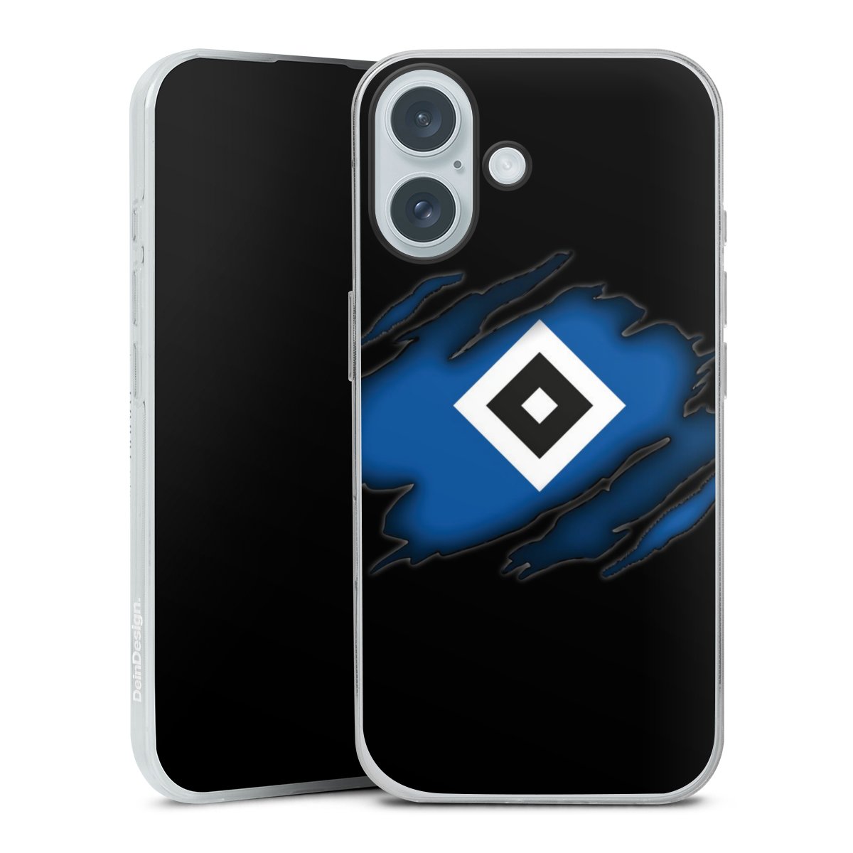 iPhone 16 Plus Handy Slim Case Silikon Handyhülle transparent Hülle extra dünn Official Licensed Product Hsv Hamburger Sv Silikon Slim Case