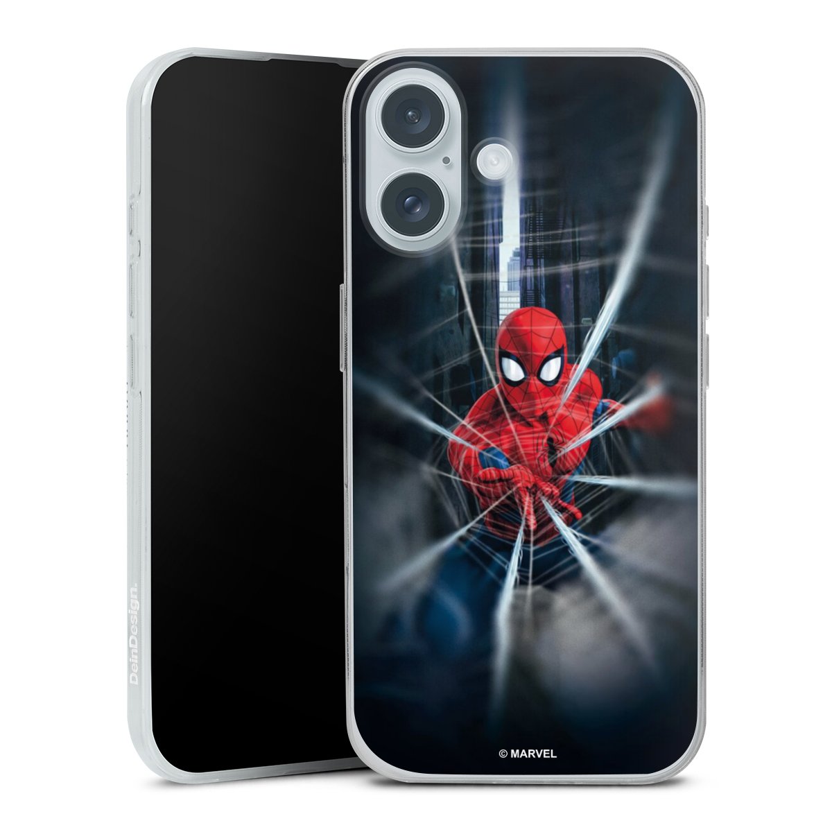 iPhone 16 Plus Handy Slim Case Silikon Handyhülle transparent Hülle extra dünn Spiderman Kinofilm Marvel Silikon Slim Case