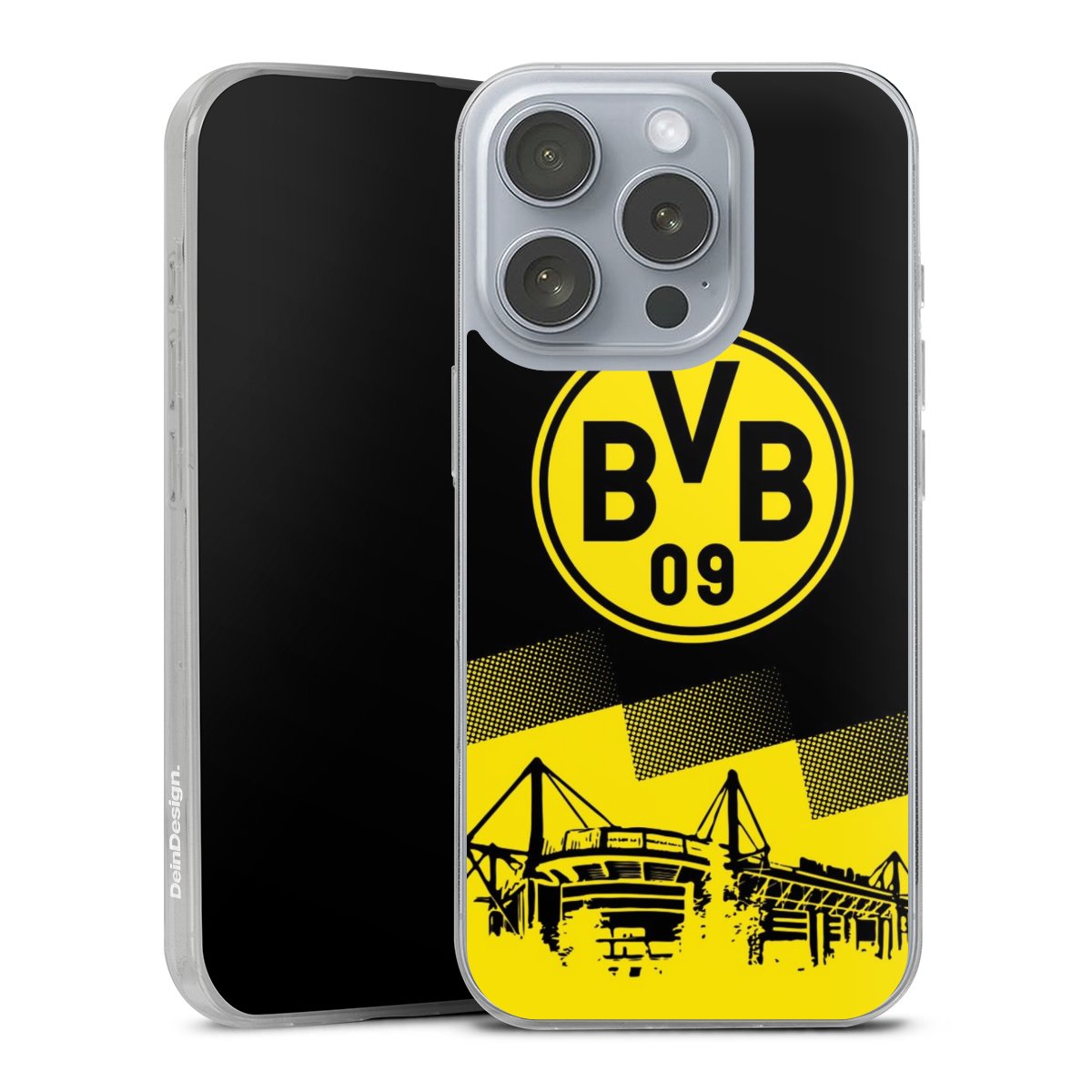 iPhone 16 Pro Handy Slim Case Silikon Handyhülle transparent Hülle extra dünn Stadium Borussia Dortmund Bvb Silikon Slim Case