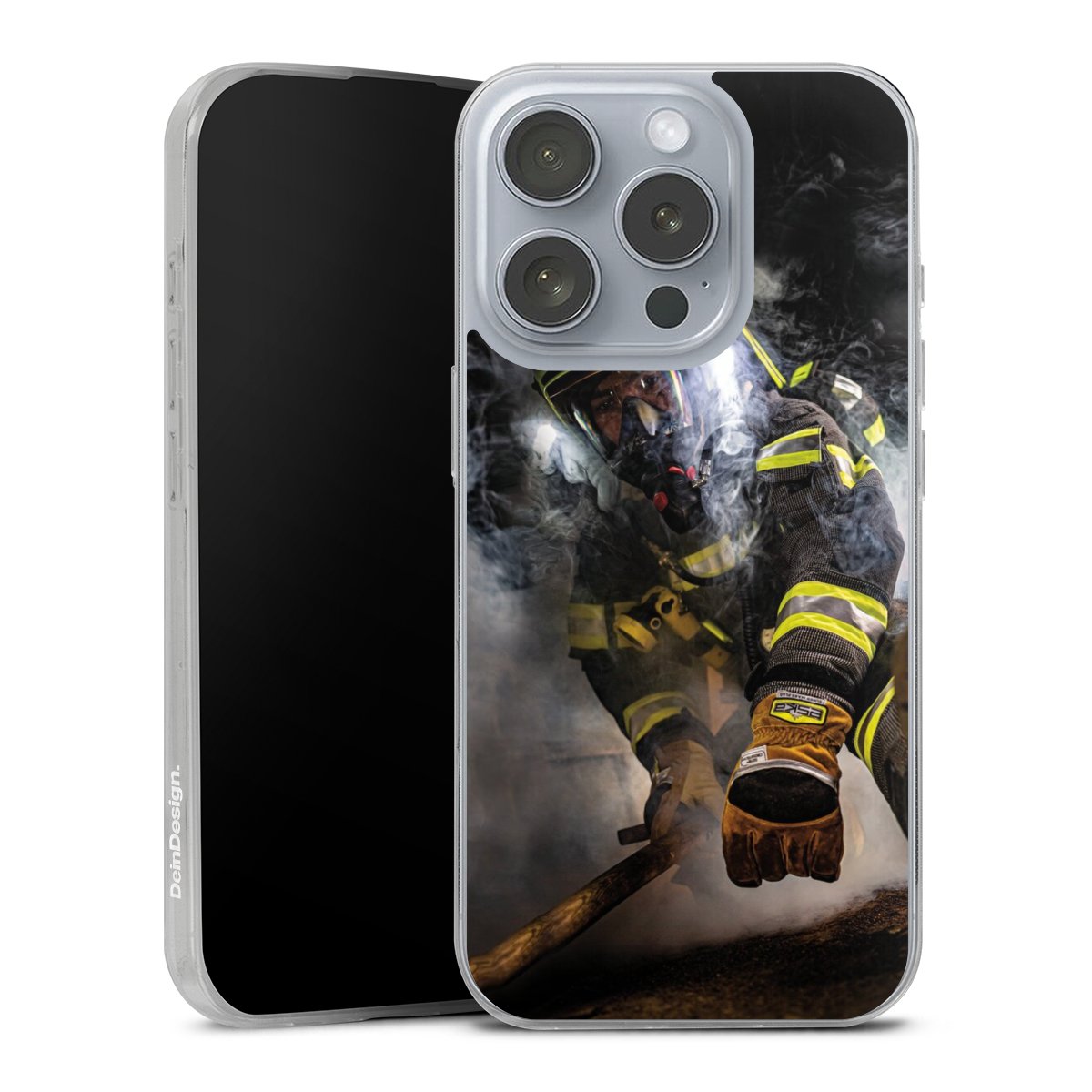 iPhone 16 Pro Handy Slim Case Silikon Handyhülle transparent Hülle extra dünn Fire Fire Fighter Fire Fighters Silikon Slim Case