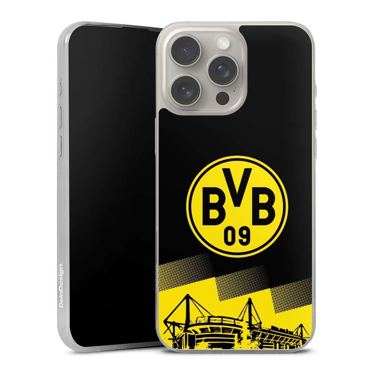 iPhone 16 Pro Max Handy Slim Case Silikon Handyhülle transparent Hülle extra dünn Stadium Borussia Dortmund Bvb Silikon Slim Case