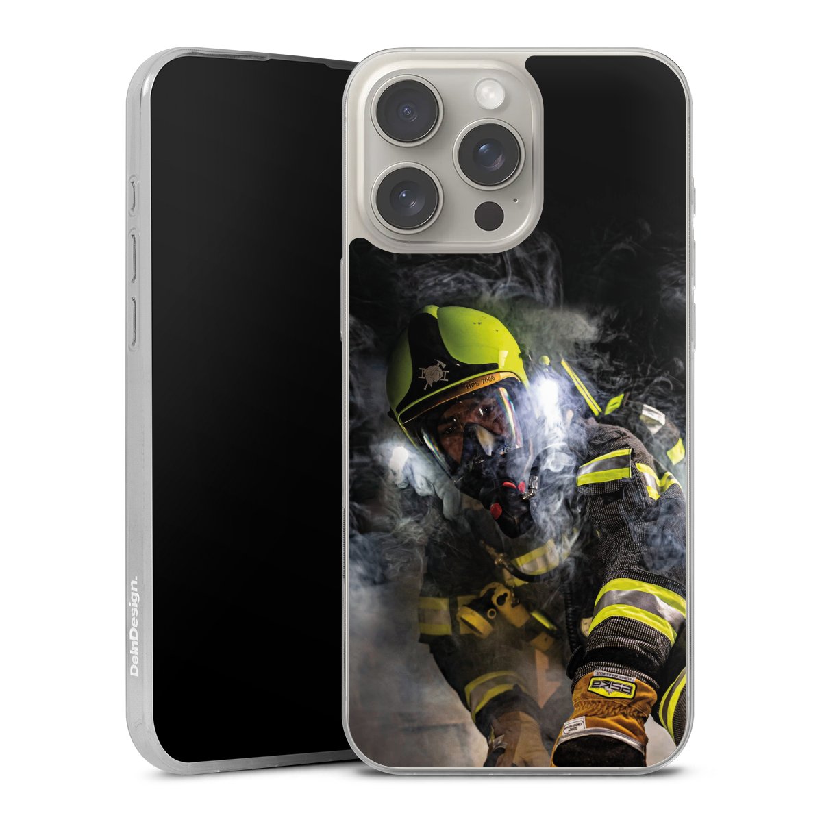iPhone 16 Pro Max Handy Slim Case Silikon Handyhülle transparent Hülle extra dünn Fire Fire Fighter Fire Fighters Silikon Slim Case