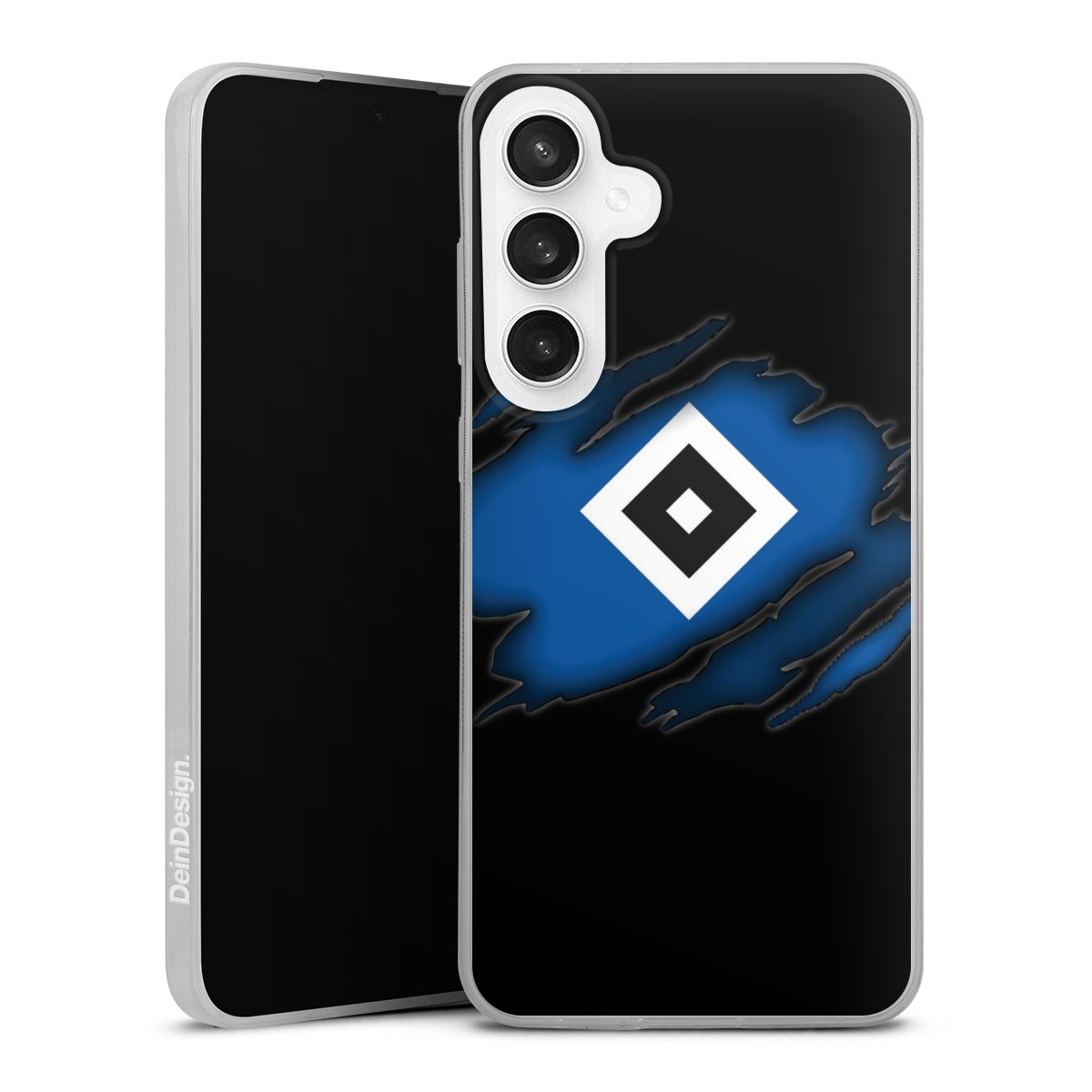 Galaxy S24 FE 5G Handy Slim Case Silikon Handyhülle transparent Hülle extra dünn Hamburger Sv Official Licensed Product Hsv Silikon Slim Case