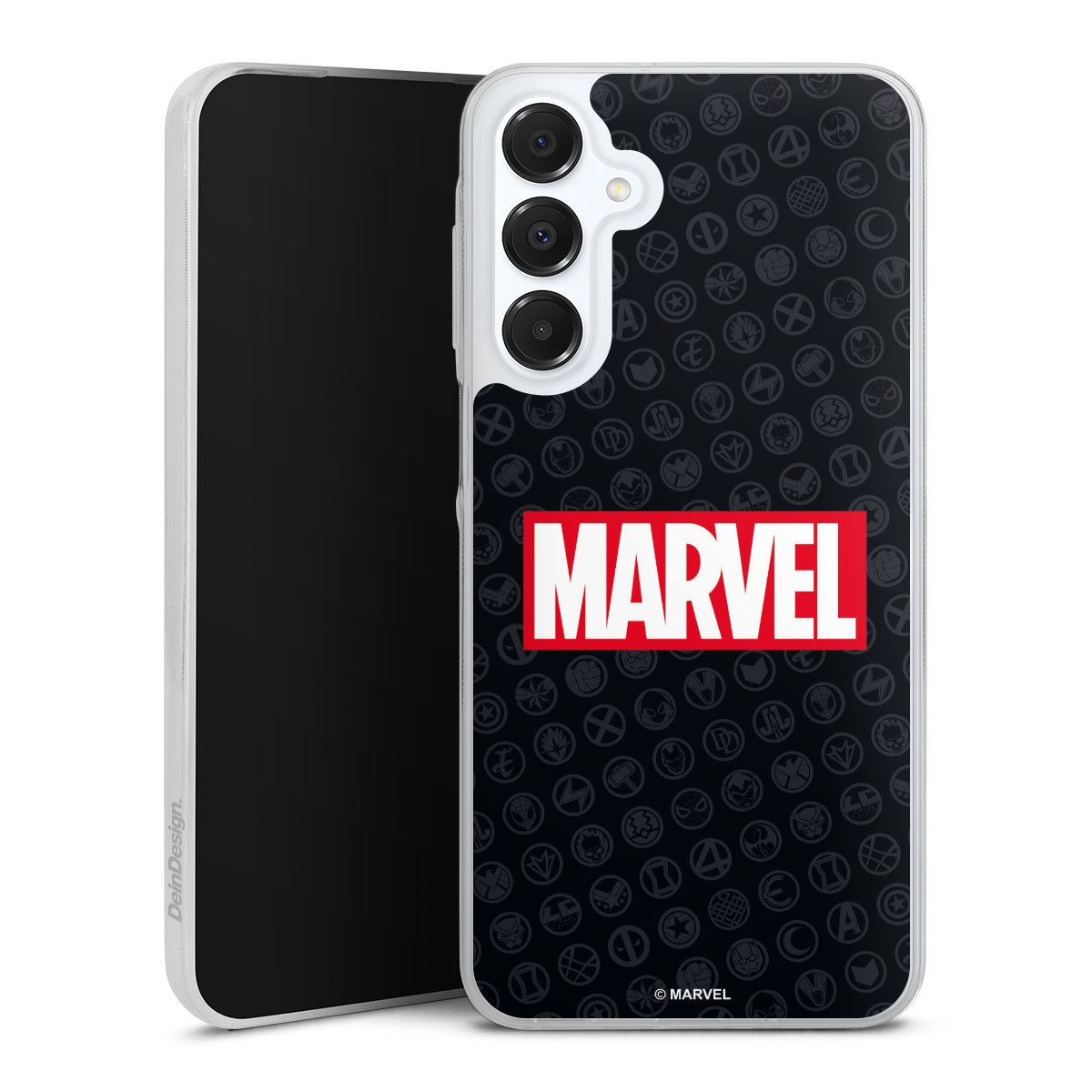 Galaxy A16 5G Handy Slim Case Silikon Handyhülle transparent Hülle extra dünn Comic Marvel Logo Silikon Slim Case
