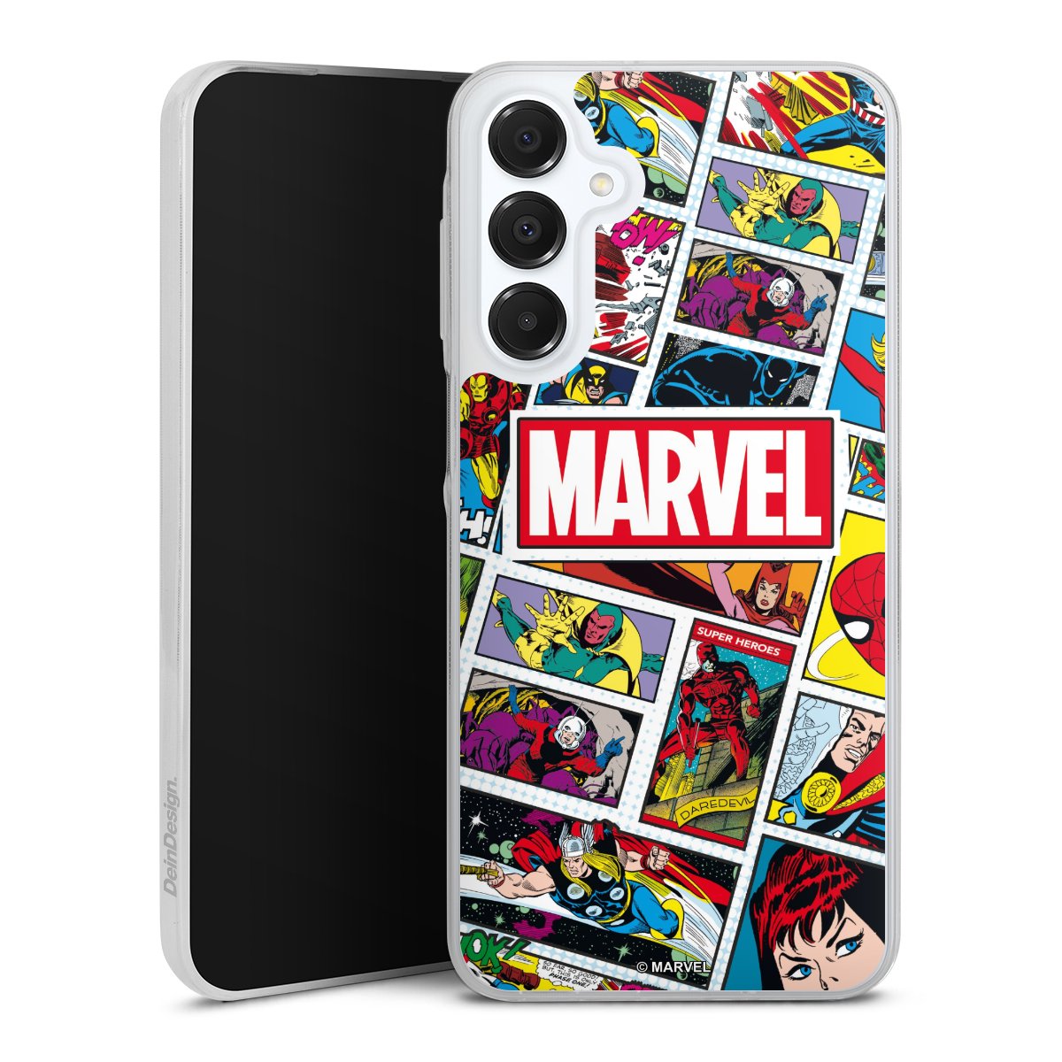 Galaxy A16 5G Handy Slim Case Silikon Handyhülle transparent Hülle extra dünn Marvel Comic Muster Silikon Slim Case
