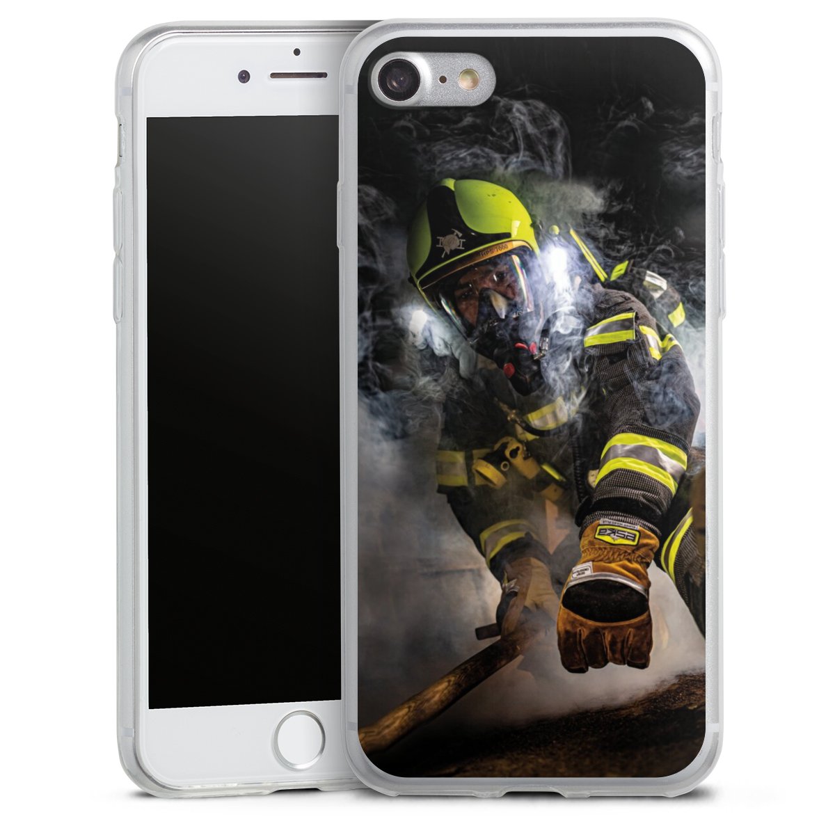 iPhone SE (2020) Handy Slim Case Silikon Handyhülle transparent Hülle extra dünn Fire Fire Fighter Fire Fighters Silikon Slim Case