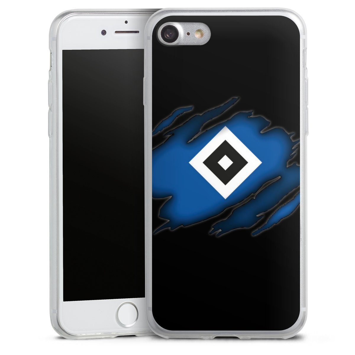 iPhone SE (2020) Handy Slim Case extra dünn Silikon Handyhülle transparent Hülle Official Licensed Product Hsv Hamburger Sv Silikon Slim Case