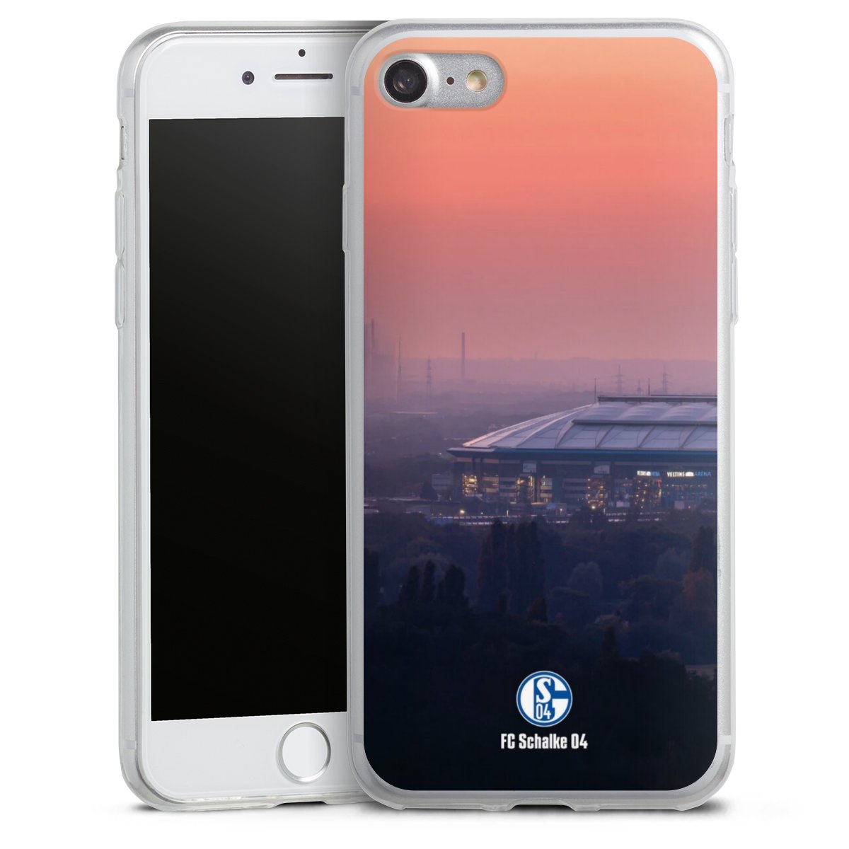 iPhone SE (2020) Handy Slim Case extra dünn Silikon Handyhülle transparent Hülle Fc Schalke 04 Stadium Schalke 04 Silikon Slim Case