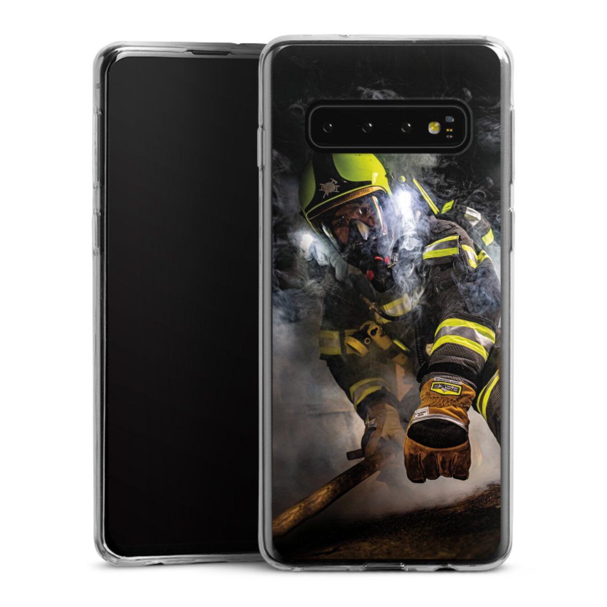 Galaxy S10 Handy Slim Case extra dünn Silikon Handyhülle transparent Hülle Fire Fighter Fire Fire Fighters Silikon Slim Case