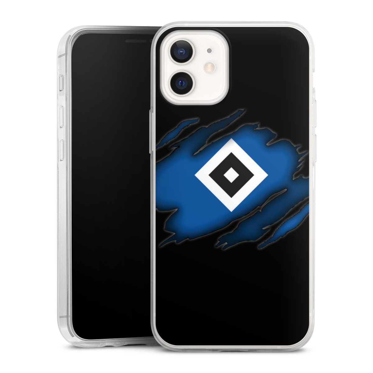 iPhone 12 mini Handy Slim Case extra dünn Silikon Handyhülle transparent Hülle Official Licensed Product Hsv Hamburger Sv Silikon Slim Case