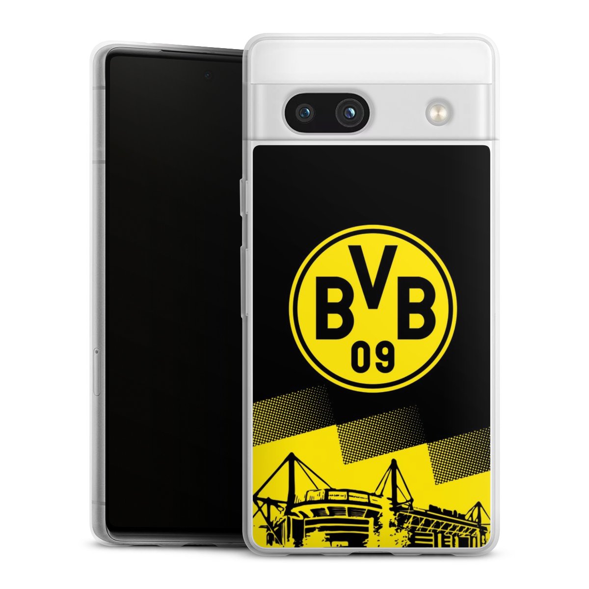 Google Pixel 7a Handy Slim Case Silikon Handyhülle transparent Hülle extra dünn Stadium Borussia Dortmund Bvb Silikon Slim Case