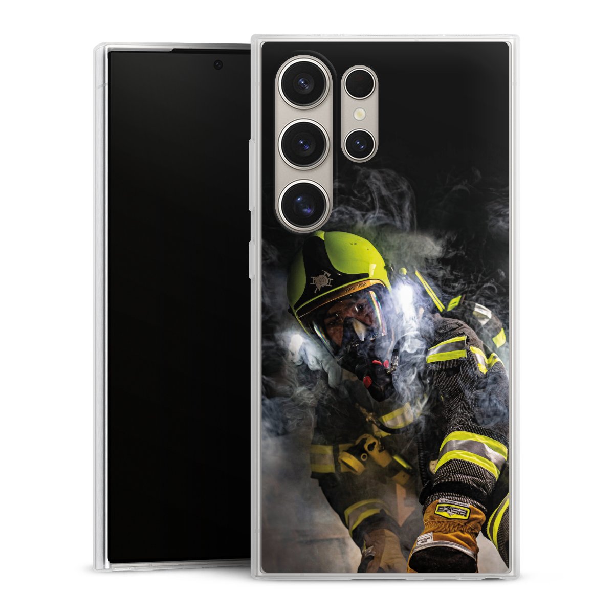 Galaxy S24 Ultra Handy Slim Case Silikon Handyhülle transparent Hülle extra dünn Fire Fire Fighter Fire Fighters Silikon Slim Case