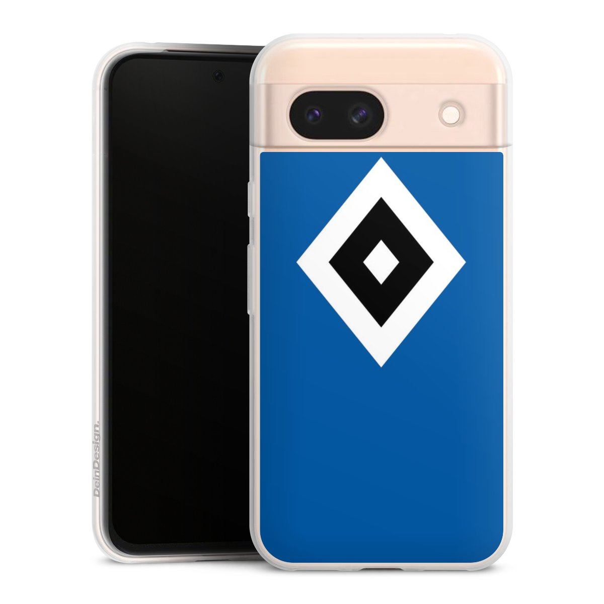 Google Pixel 8a Handy Slim Case Silikon Handyhülle transparent Hülle extra dünn Hamburger Sv Logo Hsv Silikon Slim Case