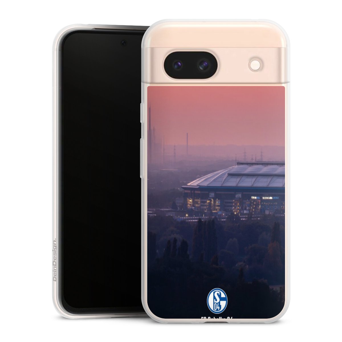 Google Pixel 8a Handy Slim Case Silikon Handyhülle transparent Hülle extra dünn Stadium Schalke 04 Fc Schalke 04 Silikon Slim Case