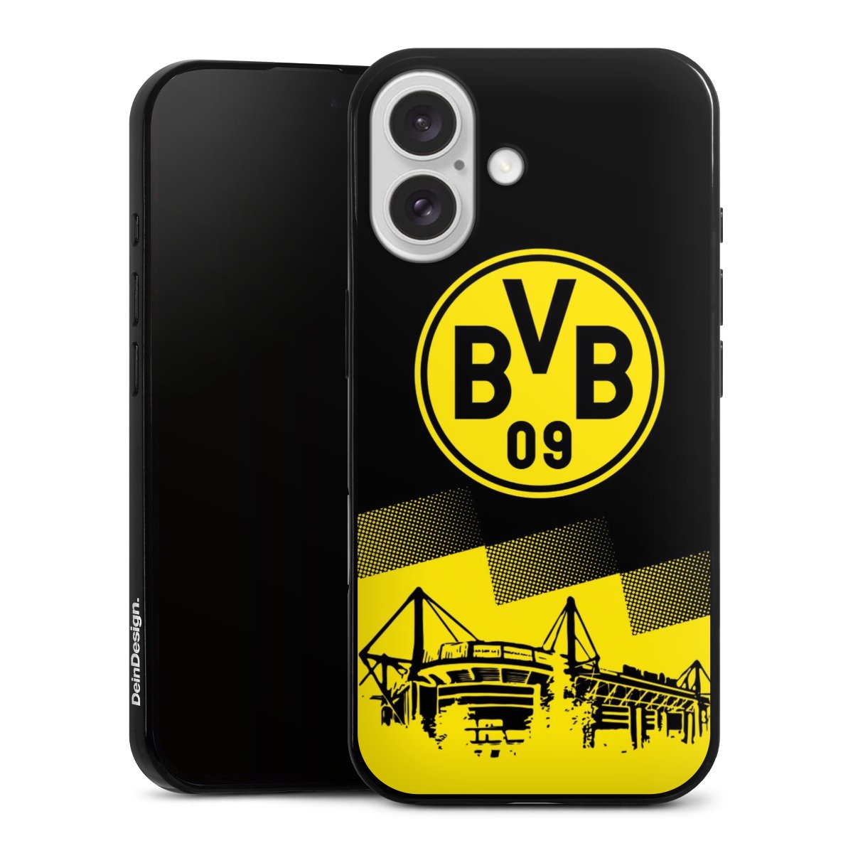 iPhone 16 Handy Slim Case extra dünn Silikon Handyhülle schwarz Hülle Bvb Stadium Borussia Dortmund Silikon Slim Case