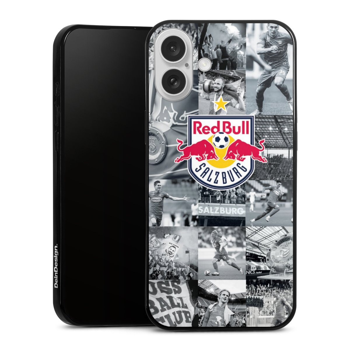 iPhone 16 Plus Handy Slim Case extra dünn Silikon Handyhülle schwarz Hülle Salzburg Fc Red Bull Salzburg Red Bull Silikon Slim Case